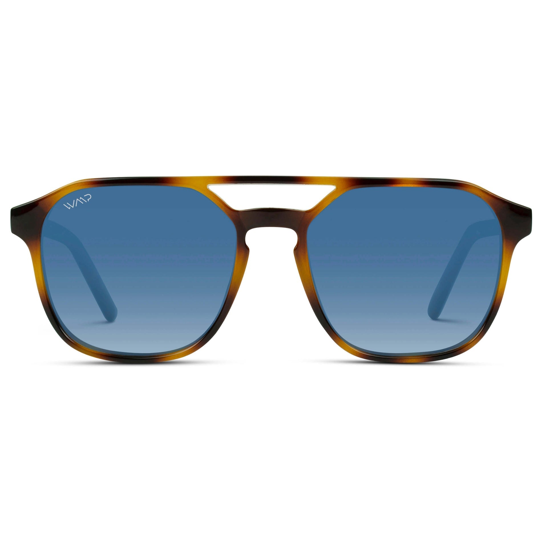 HUNTER Men's Double Bridge Aviator Sunglasses in Whiskey Brown Tortoise by WMP Eyewear