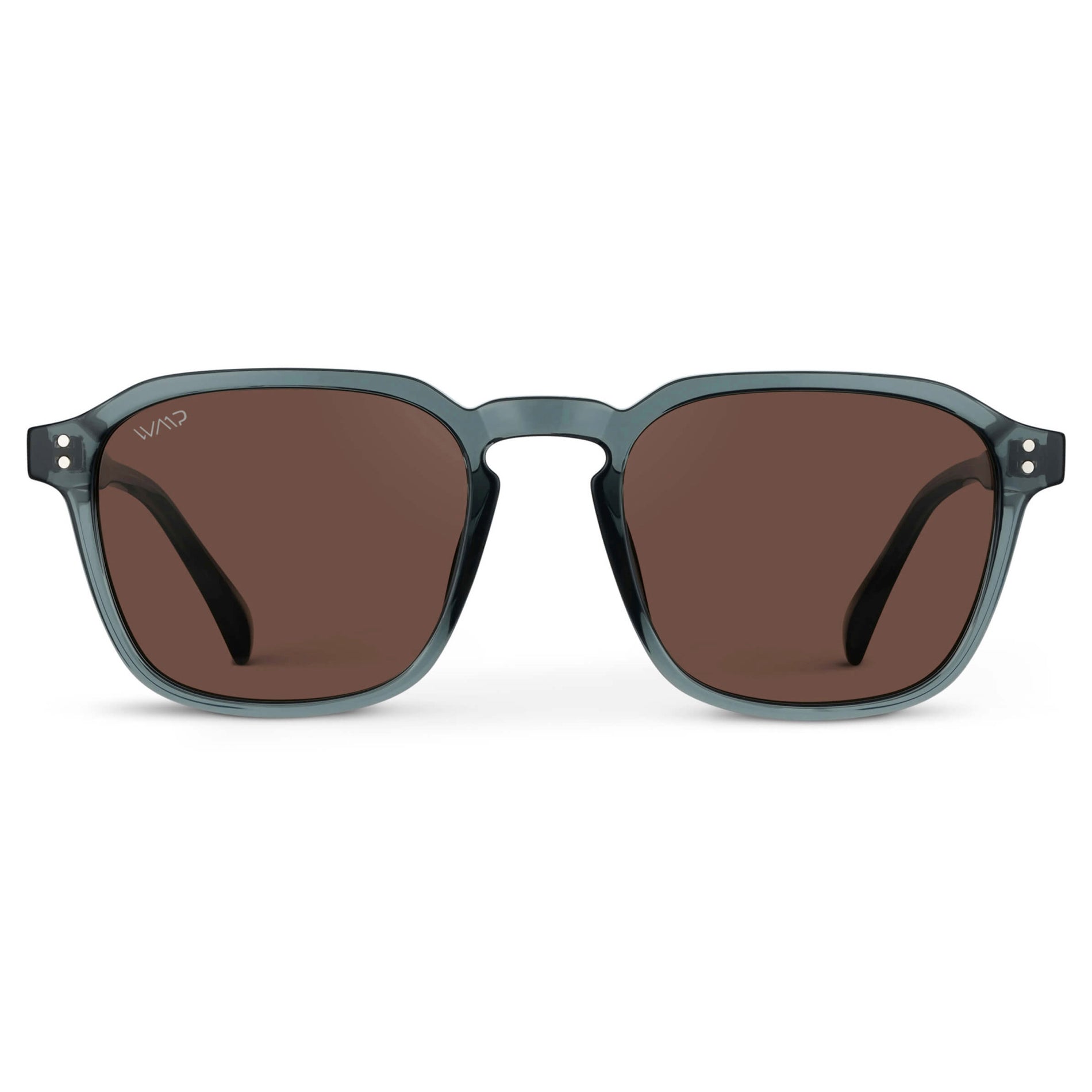 FRANCIS Men's Square Modern Retro Sunglasses in Crystal Stone Blue by WMP Eyewear