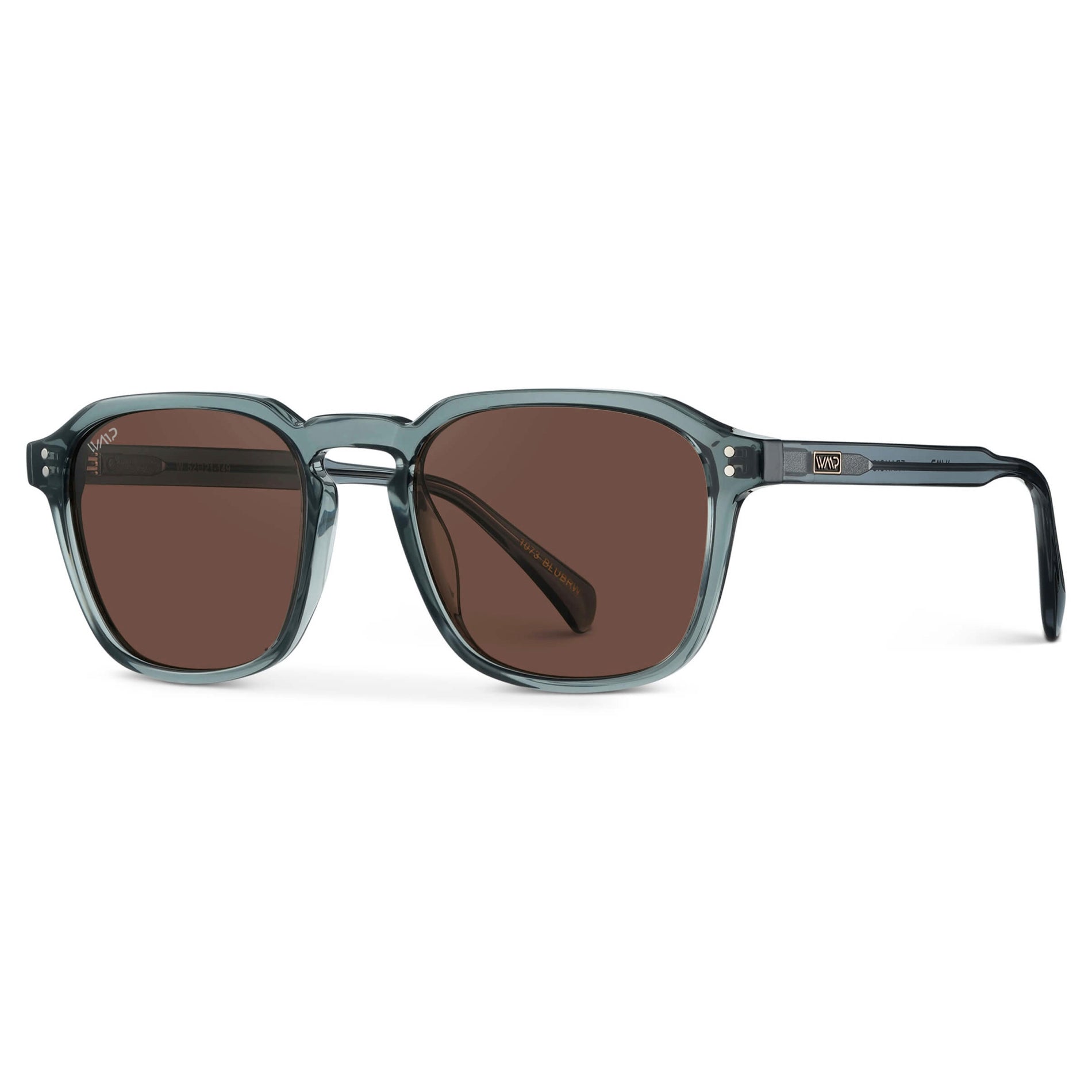 FRANCIS Men's Square Modern Retro Sunglasses in Crystal Stone Blue by WMP Eyewear