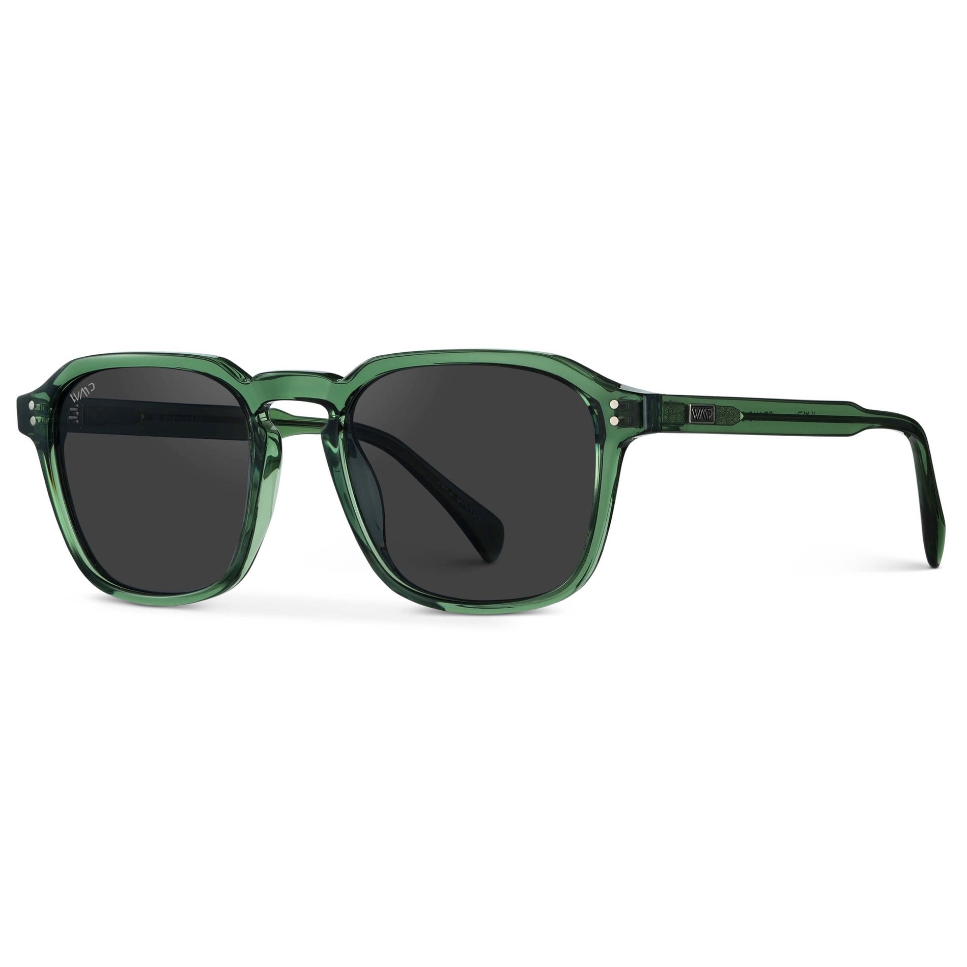 FRANCIS Men's Square Modern Retro Sunglasses in Emerald Green by WMP Eyewear