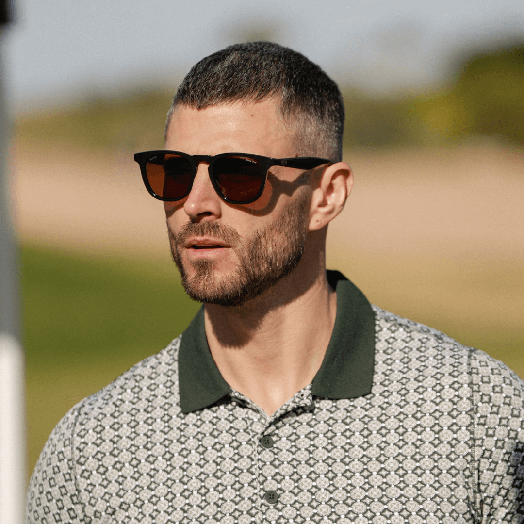 WYNDHAM Men's Golf Special Edition Sunglasses in Glossy Black by WMP Eyewear