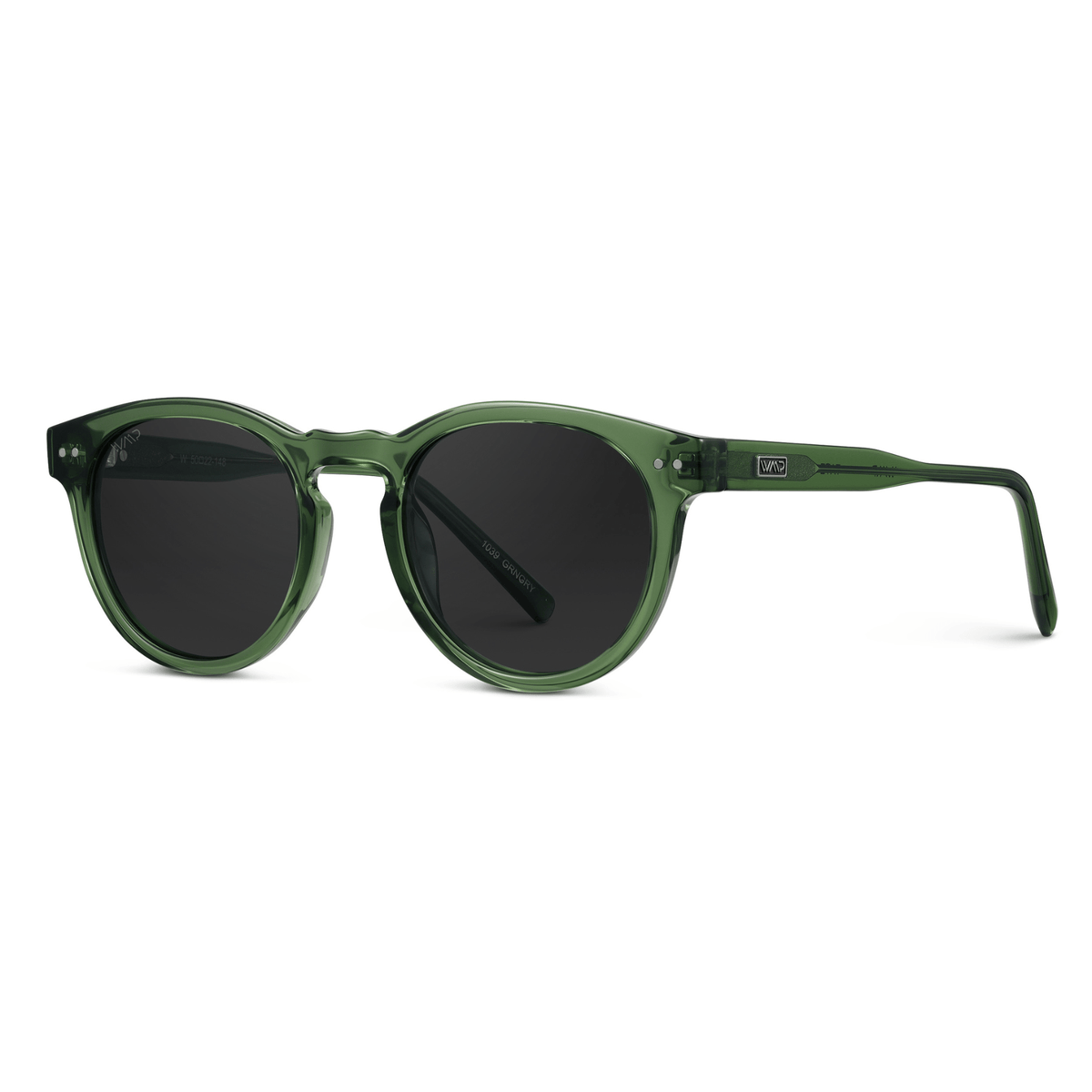 TATE Retro Round Unisex Sunglasses in Emerald Green by WMP Eyewear