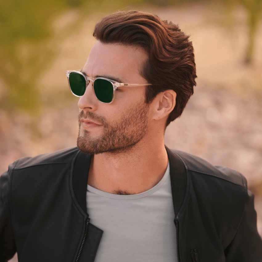NICK Polarized Men's l Women's Sunglasses in Glossy Clear by WMP Eyewear