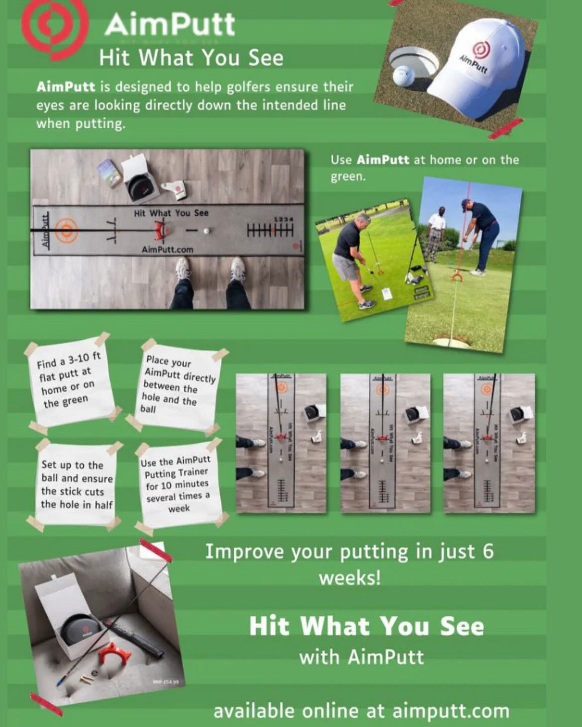 The Aimputt Trainer and The Golf Worm package.