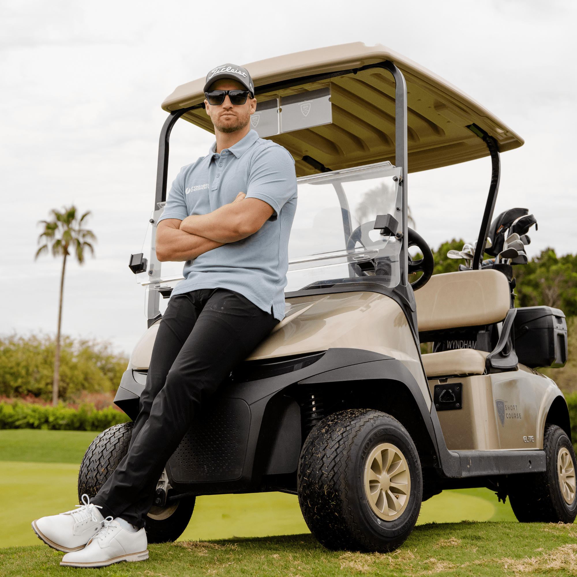 ACE Square Men's Golf Sunglasses in Indigo Blue Grain by WMP Eyewear