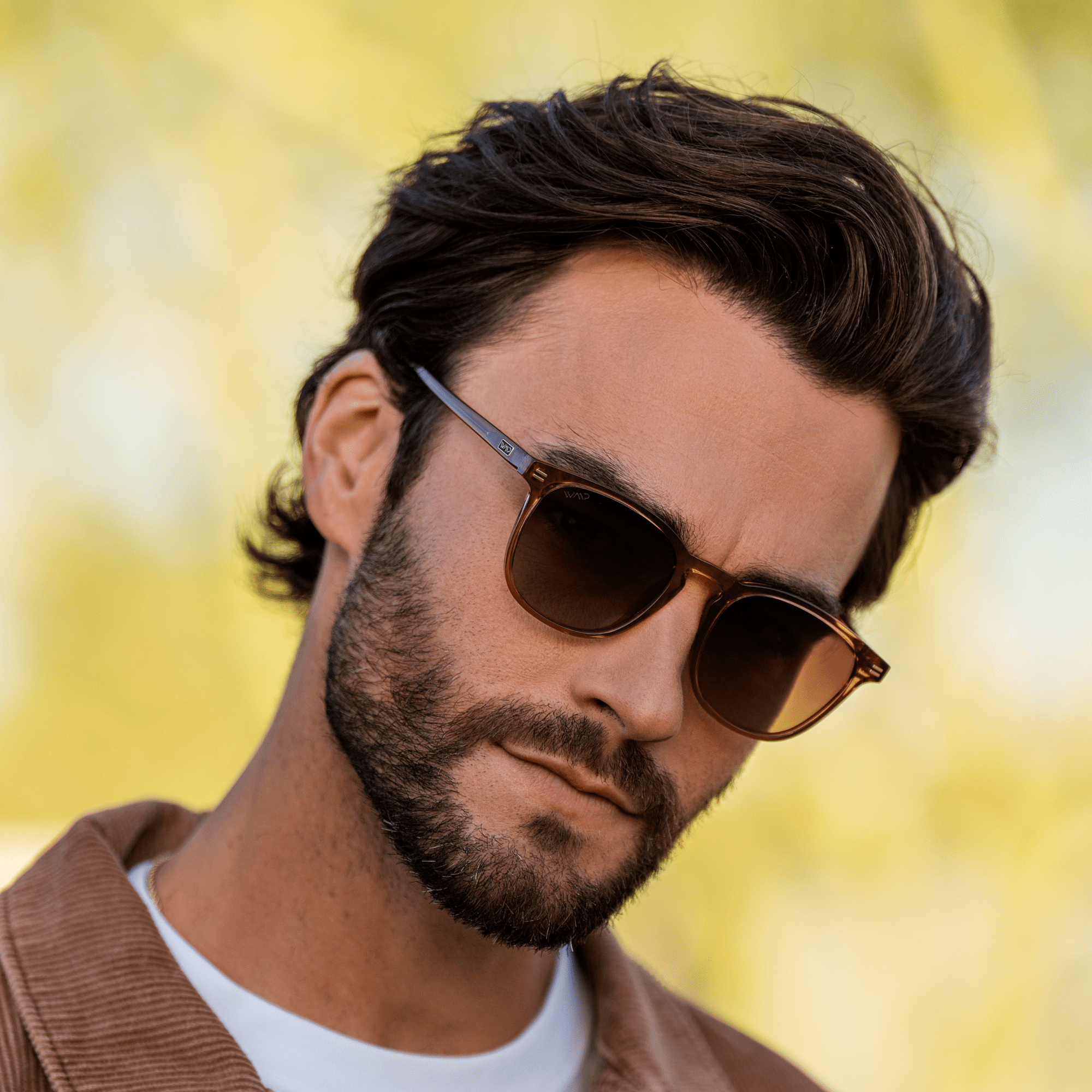 NICK Polarized Men's l Women's Sunglasses in Crystal Brown by WMP Eyewear