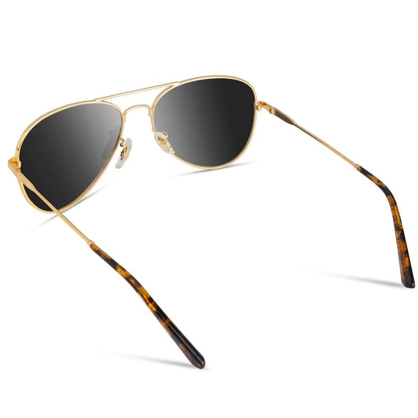 MAXWELL Polarized Unisex Aviator Sunglasses Gold Frame by WMP Eyewear