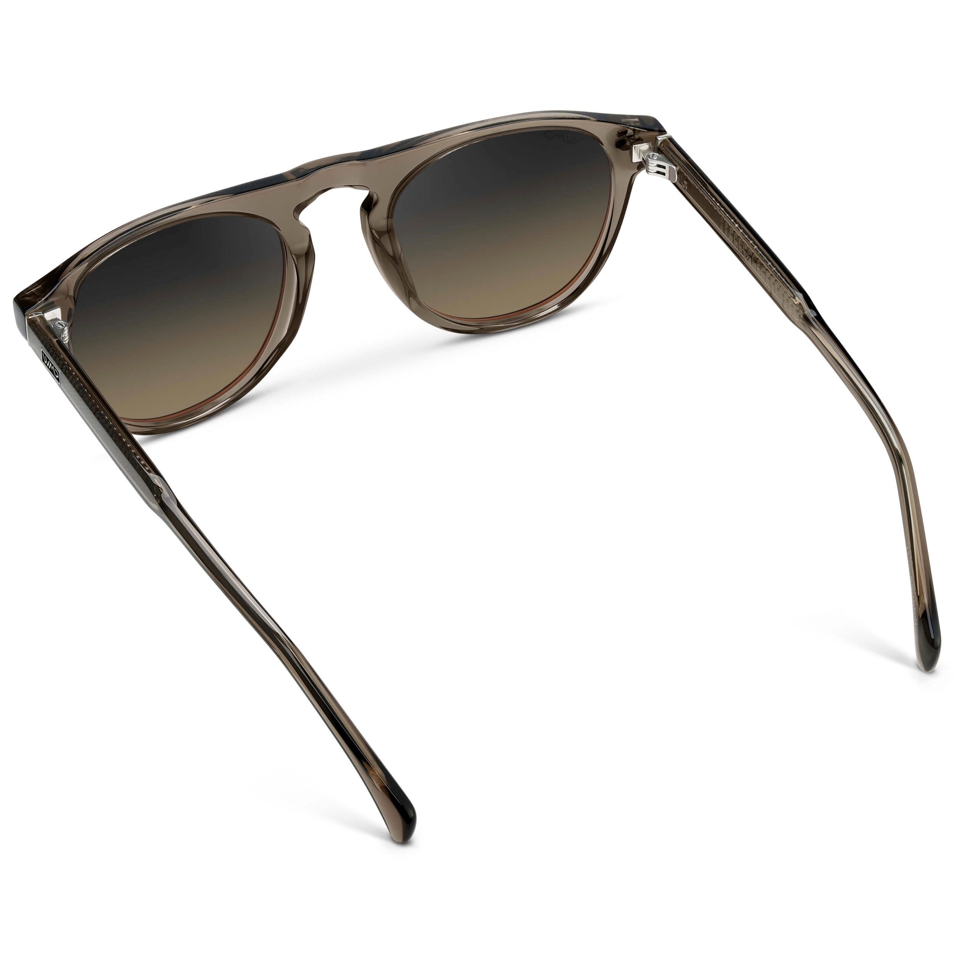 AXEL Men's Rounded Aviator Sunglasses in Crystal Gunmetal by WMP Eyewear