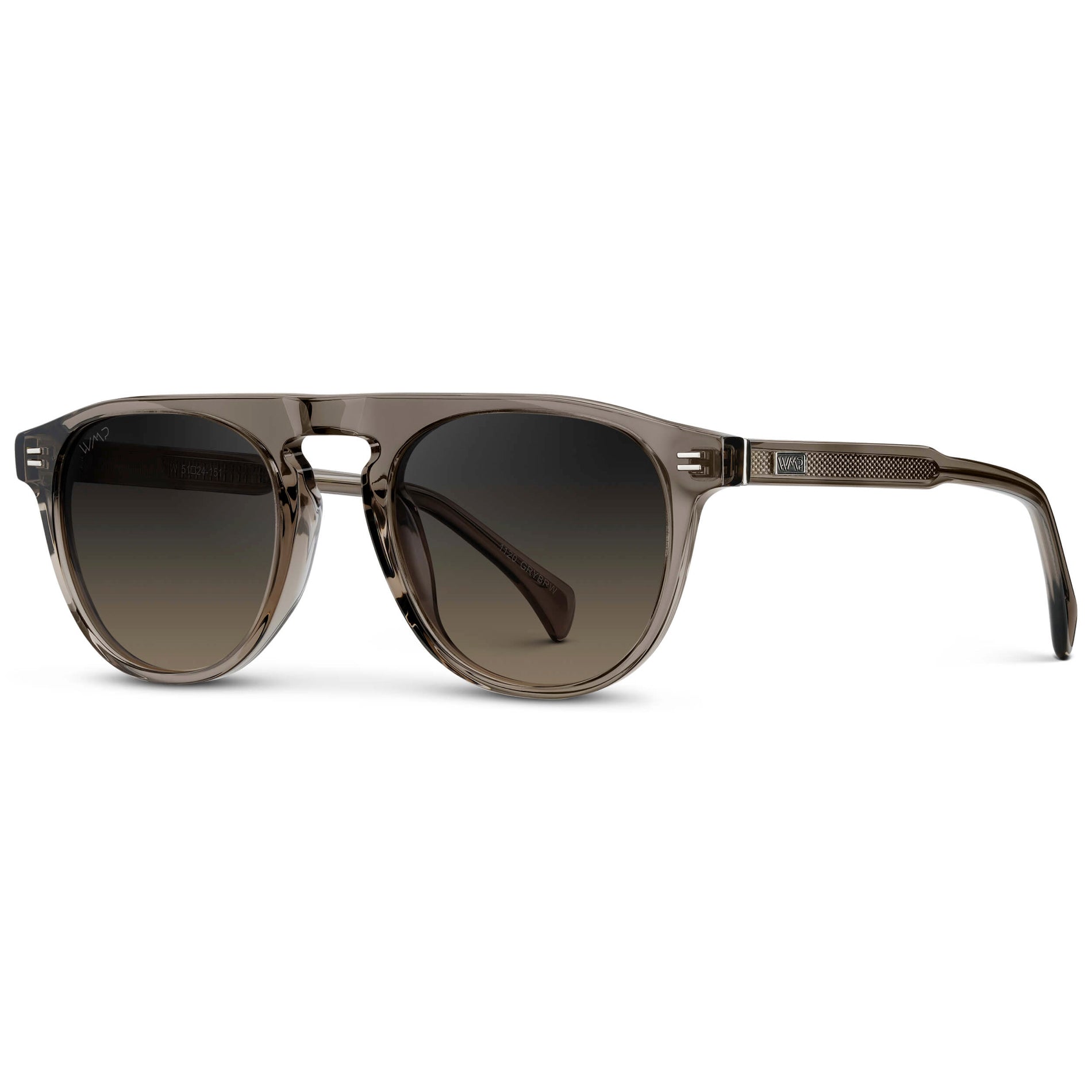 AXEL Men's Rounded Aviator Sunglasses in Crystal Gunmetal by WMP Eyewear