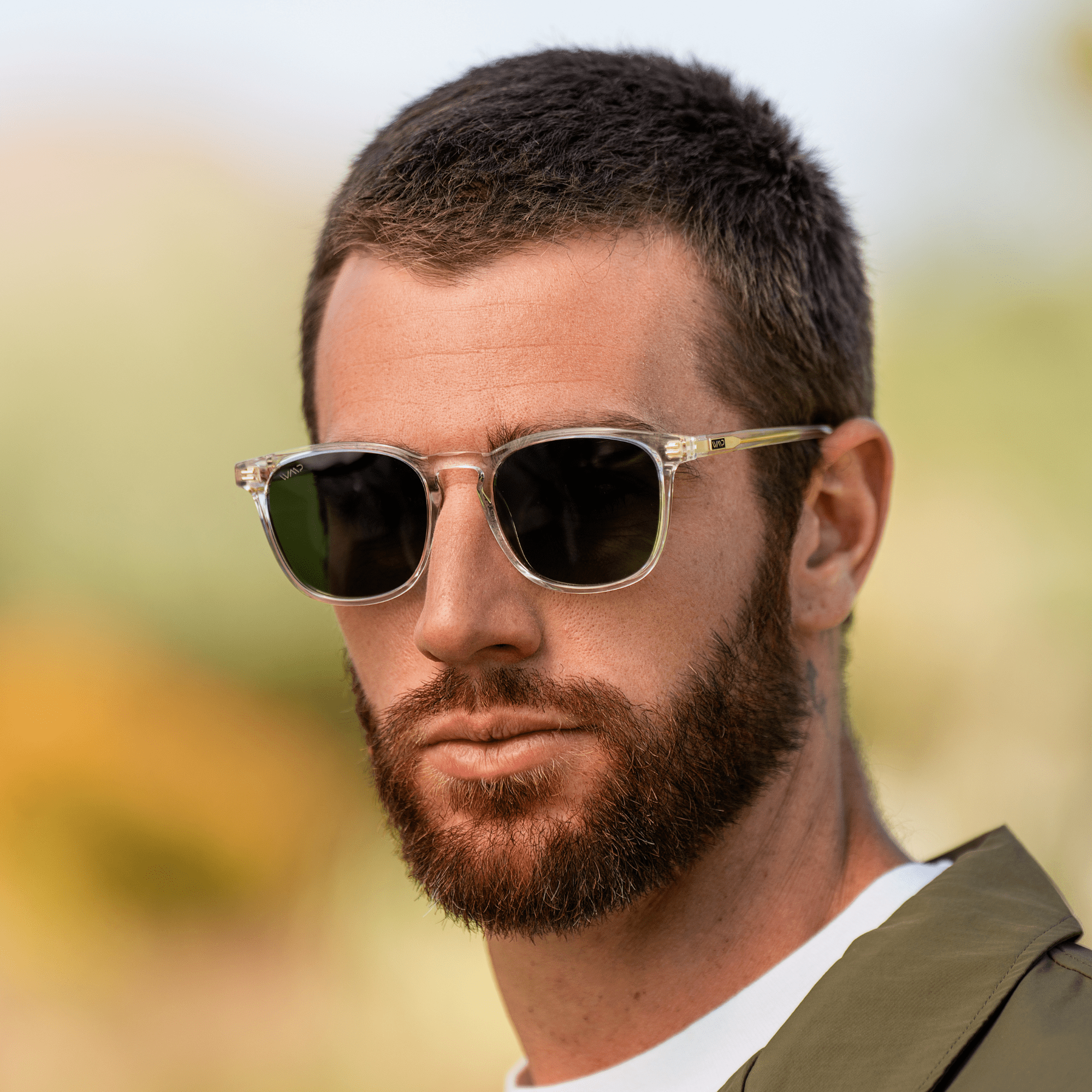 NICK Polarized Men's l Women's Sunglasses in Glossy Clear by WMP Eyewear