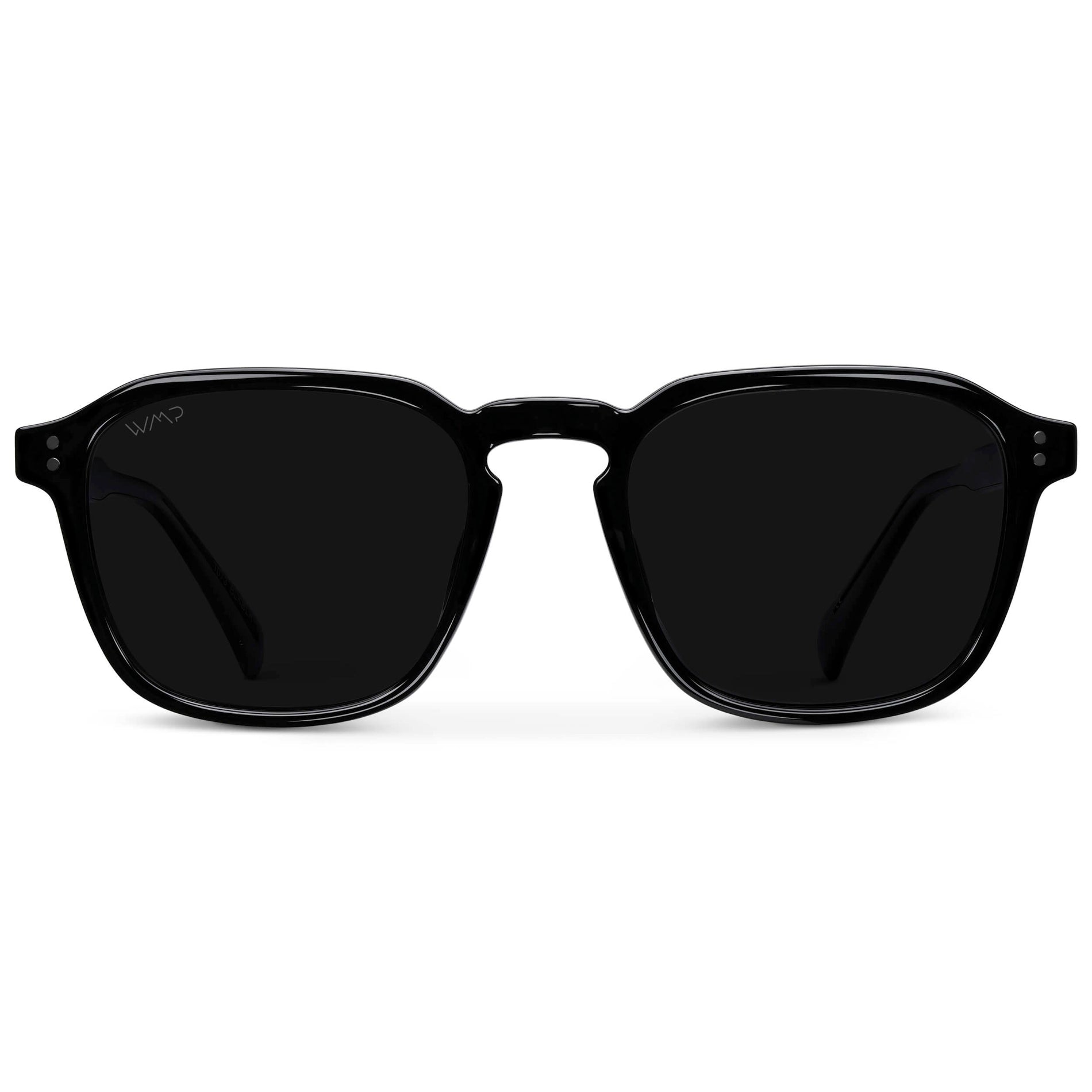 FRANCIS Men's Square Modern Retro Sunglasses in Triple Black by WMP Eyewear
