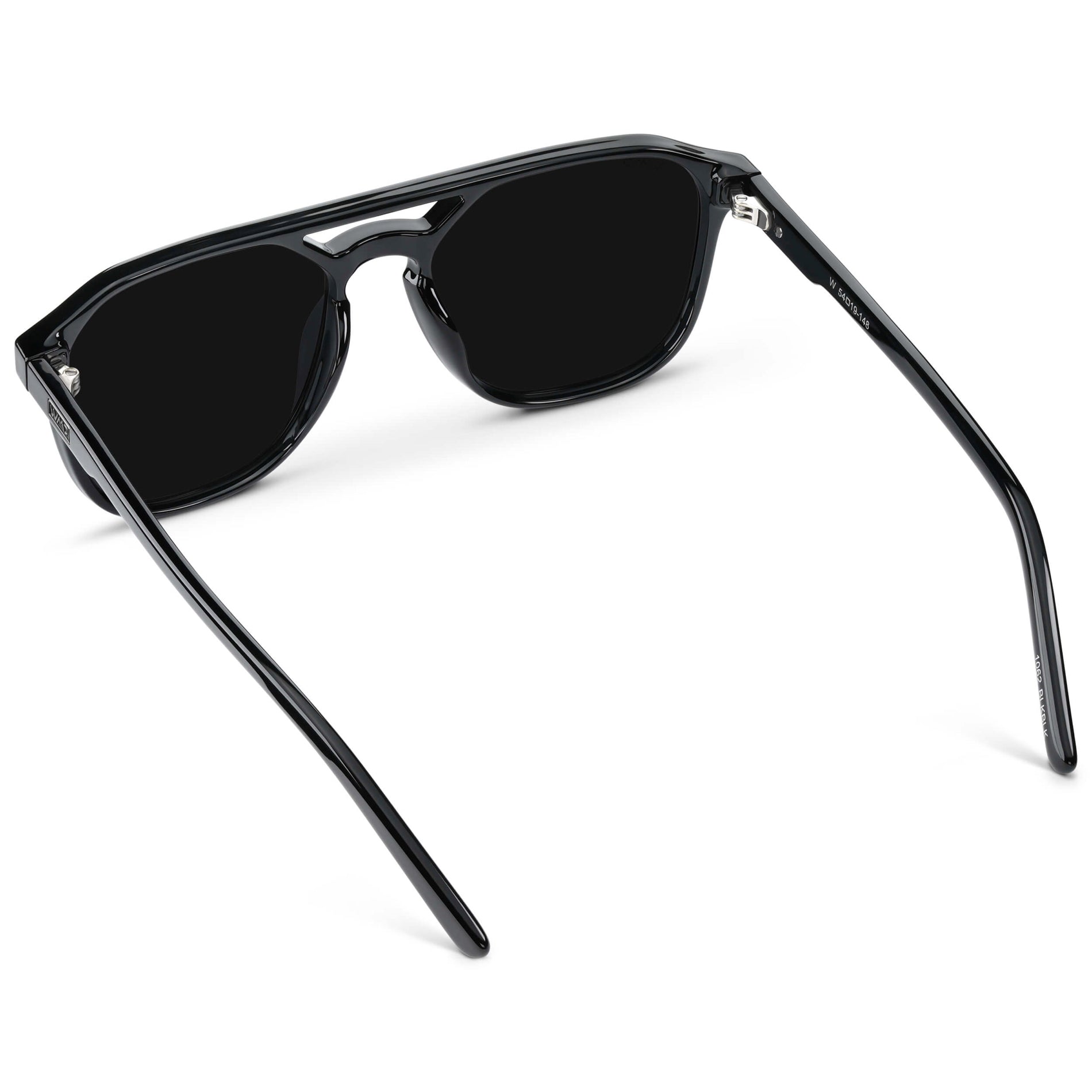 HUNTER Men's Double Bridge Aviator Sunglasses in Triple Black by WMP Eyewear