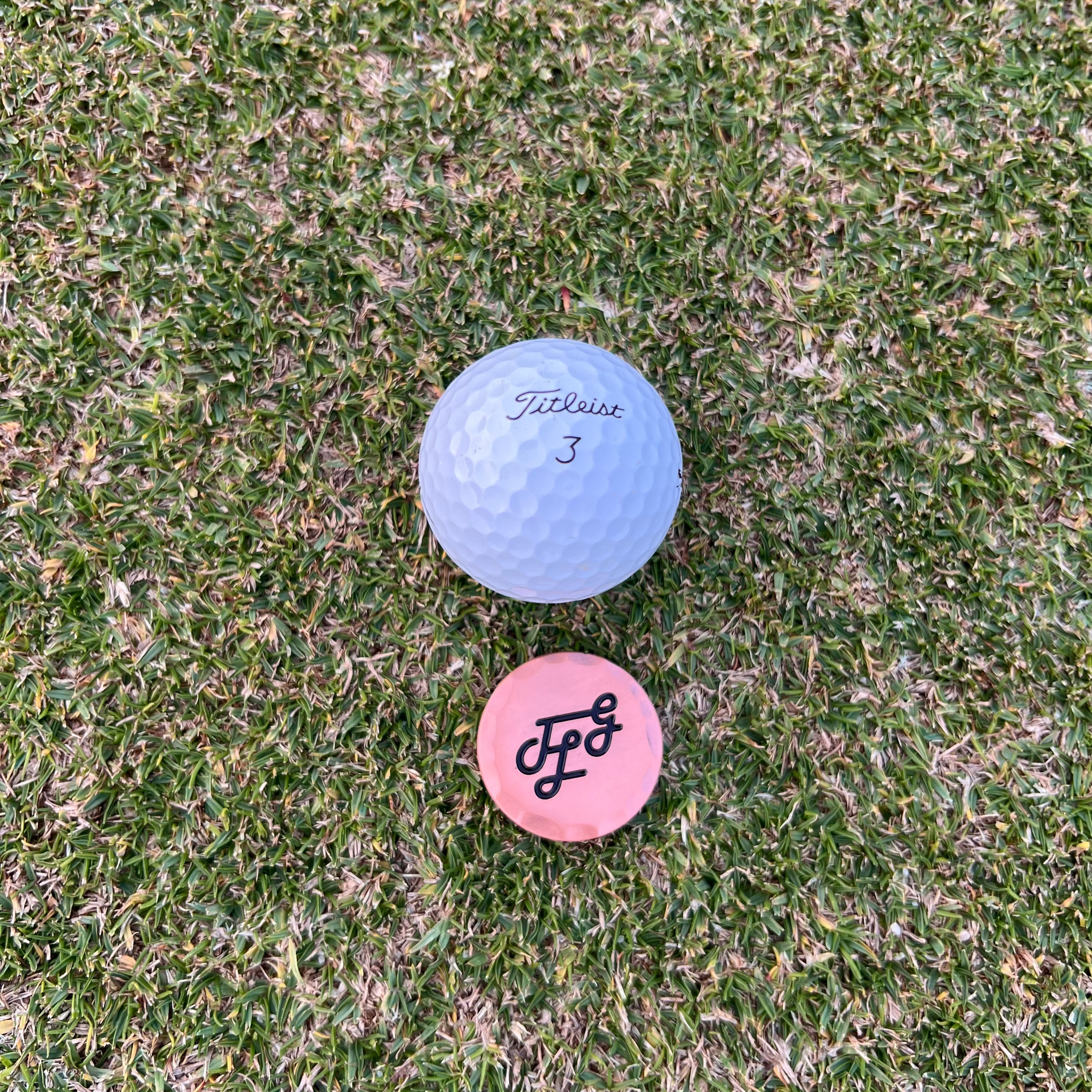Trap Links Golf Hand Hammered Edge Copper Ball Marker