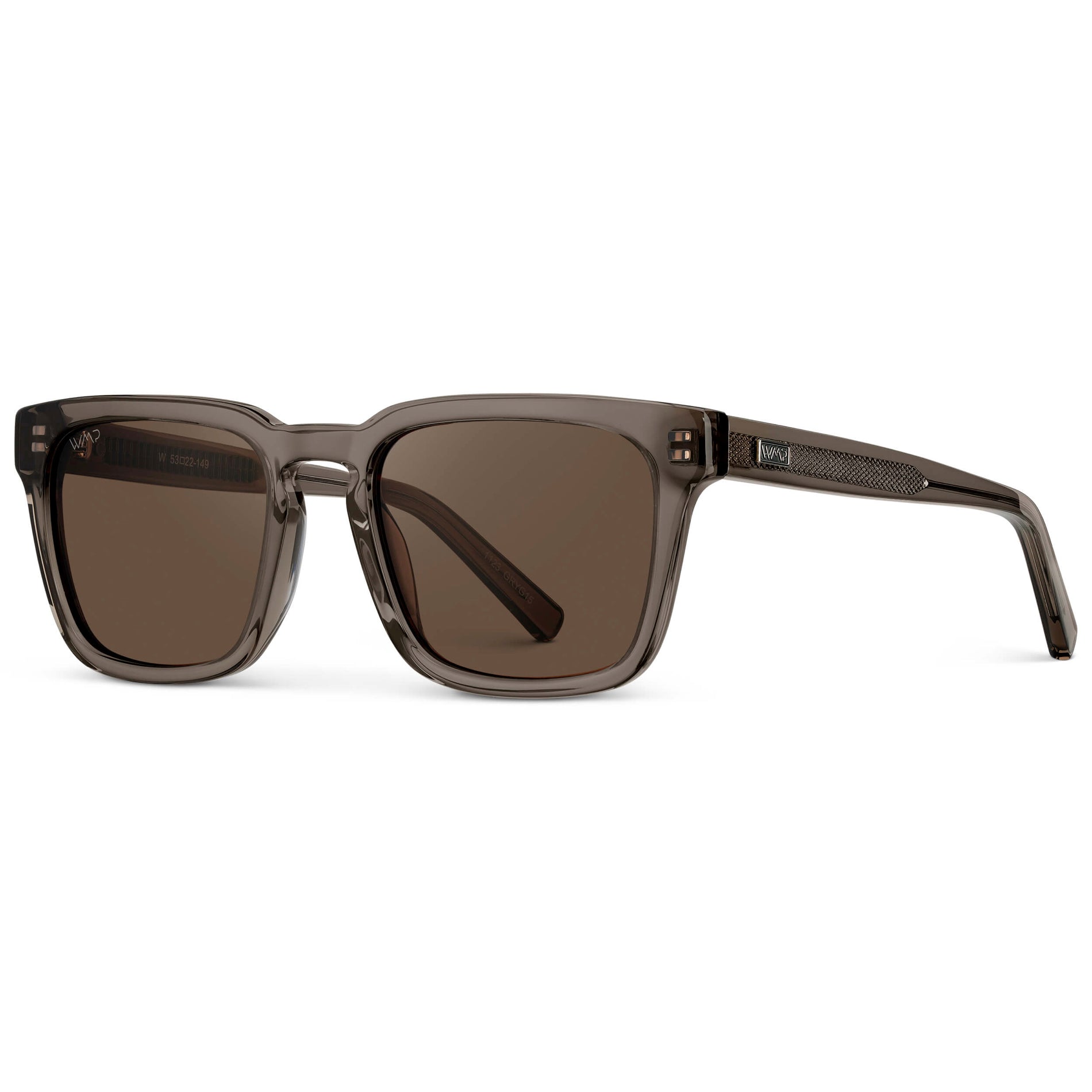 MAVERICK Men's Square Sunglasses in Crystal Gunmetal by WMP Eyewear