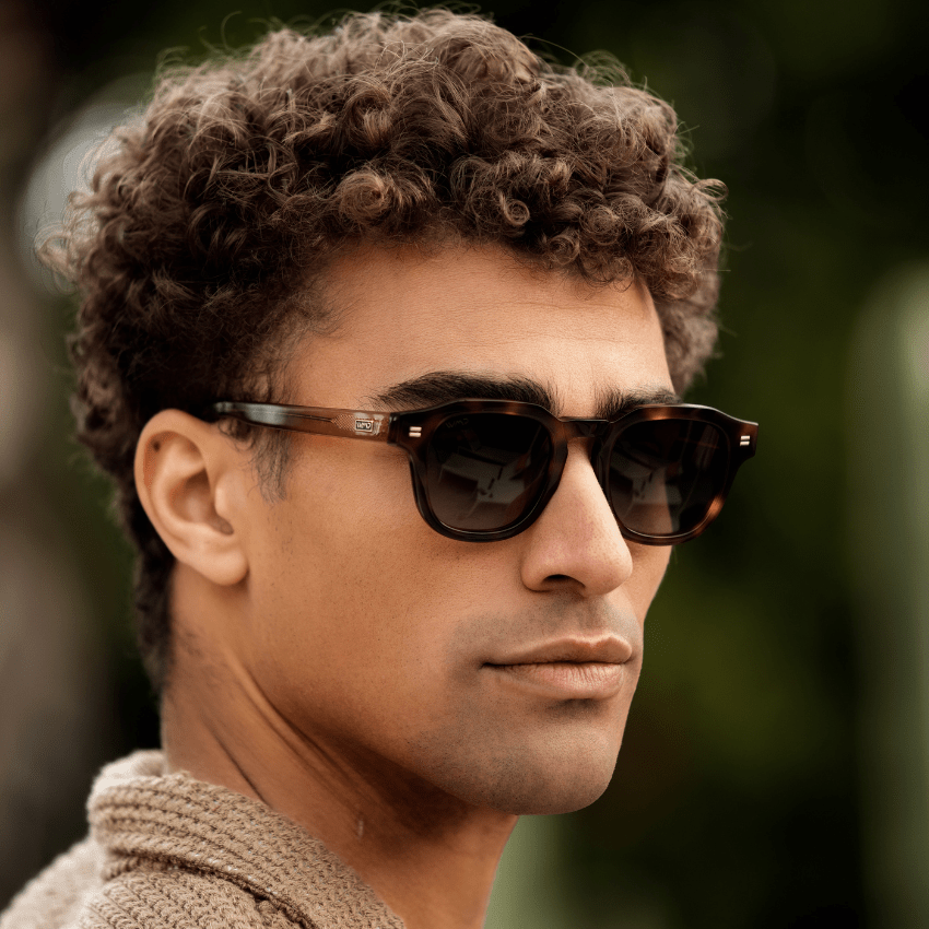 NELSON Retro Thick Framed Polarized Men's Sunglasses in Tortoise by WMP Eyewear