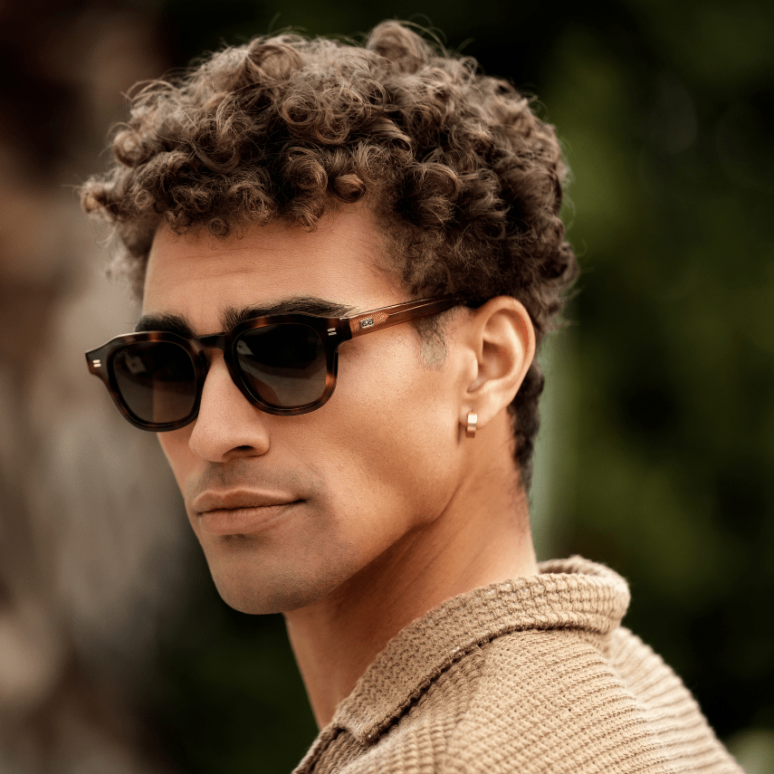 NELSON Retro Thick Framed Polarized Men's Sunglasses in Tortoise by WMP Eyewear
