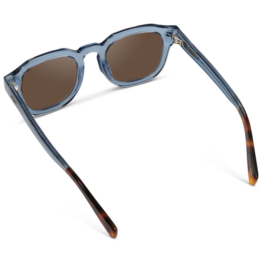 NELSON Retro Thick Framed Polarized Men's Sunglasses in Denim Blue by WMP Eyewear