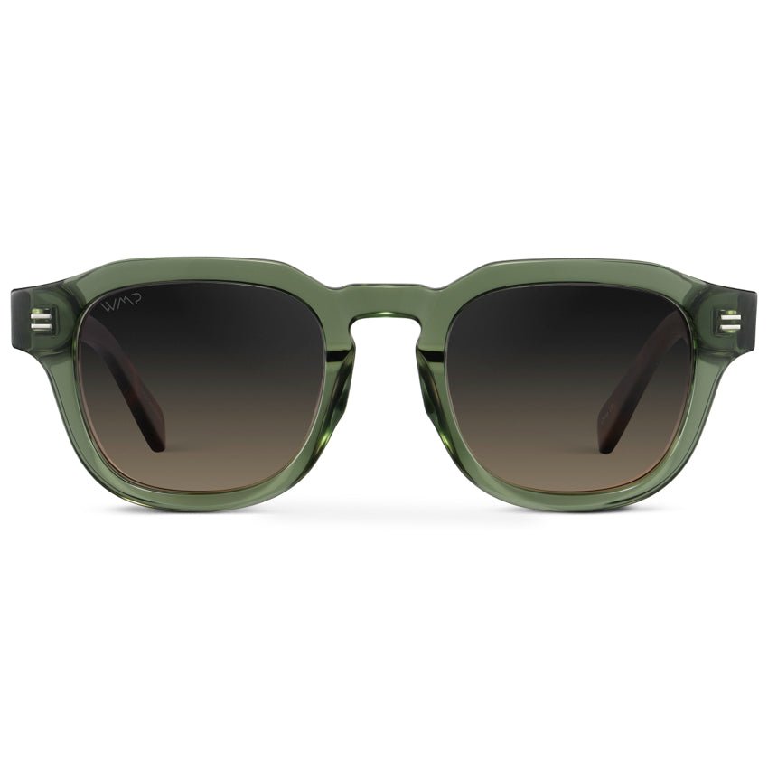 NELSON Retro Thick Framed Polarized Men's Sunglasses in Crystal Agave by WMP Eyewear