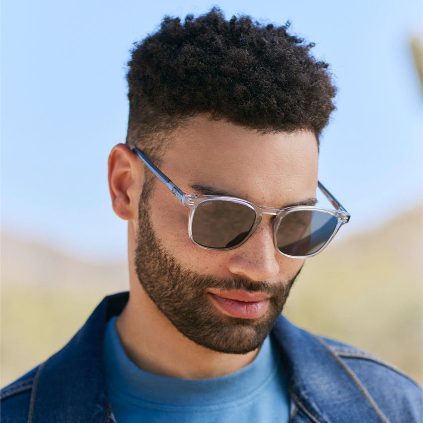 NICK Polarized Men's l Women's Sunglasses in Crystal Grey by WMP Eyewear
