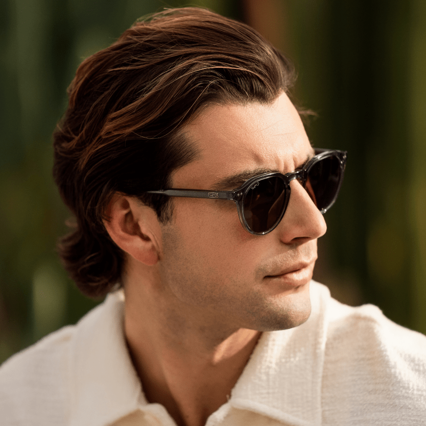 RALPH Rounded Polarized Men's Sunglasses in Crystal Stone Blue by WMP Eyewear