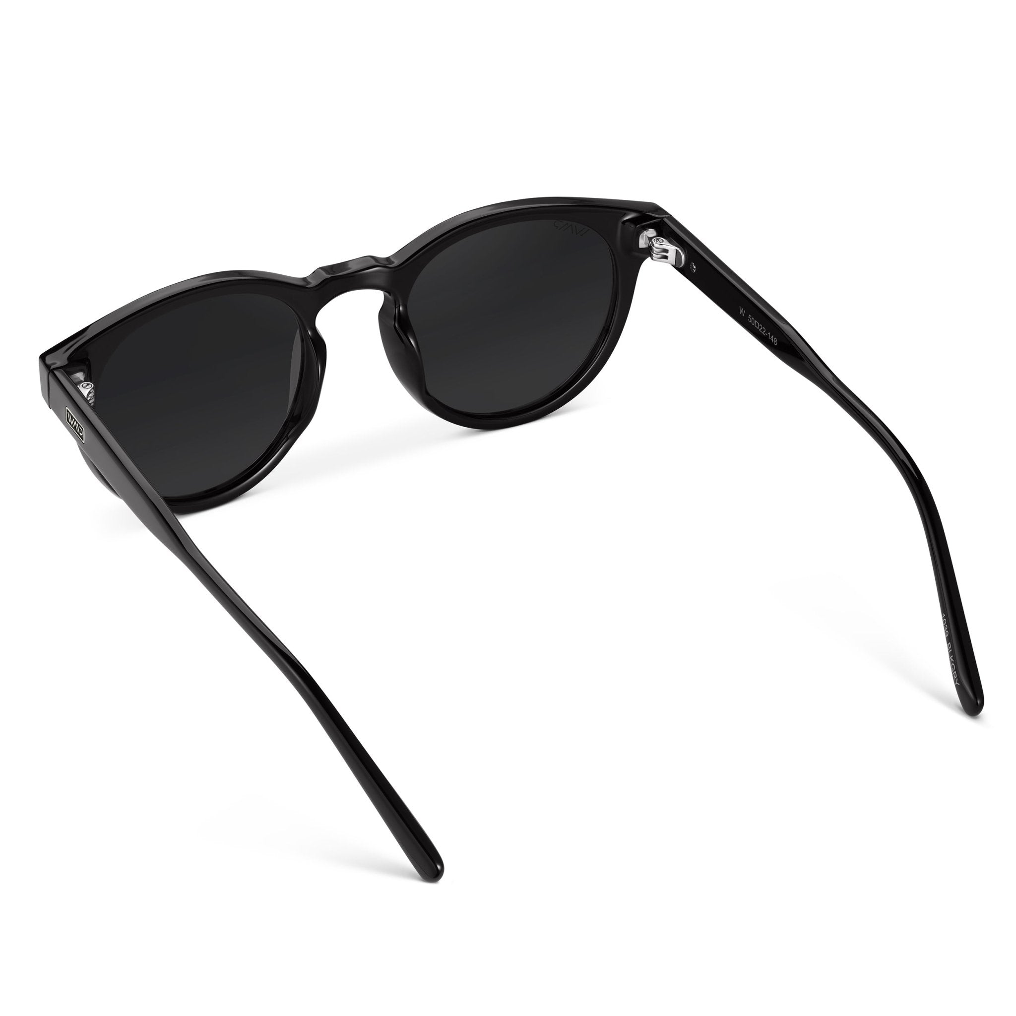 TATE Retro Round Unisex Sunglasses in Black by WMP Eyewear