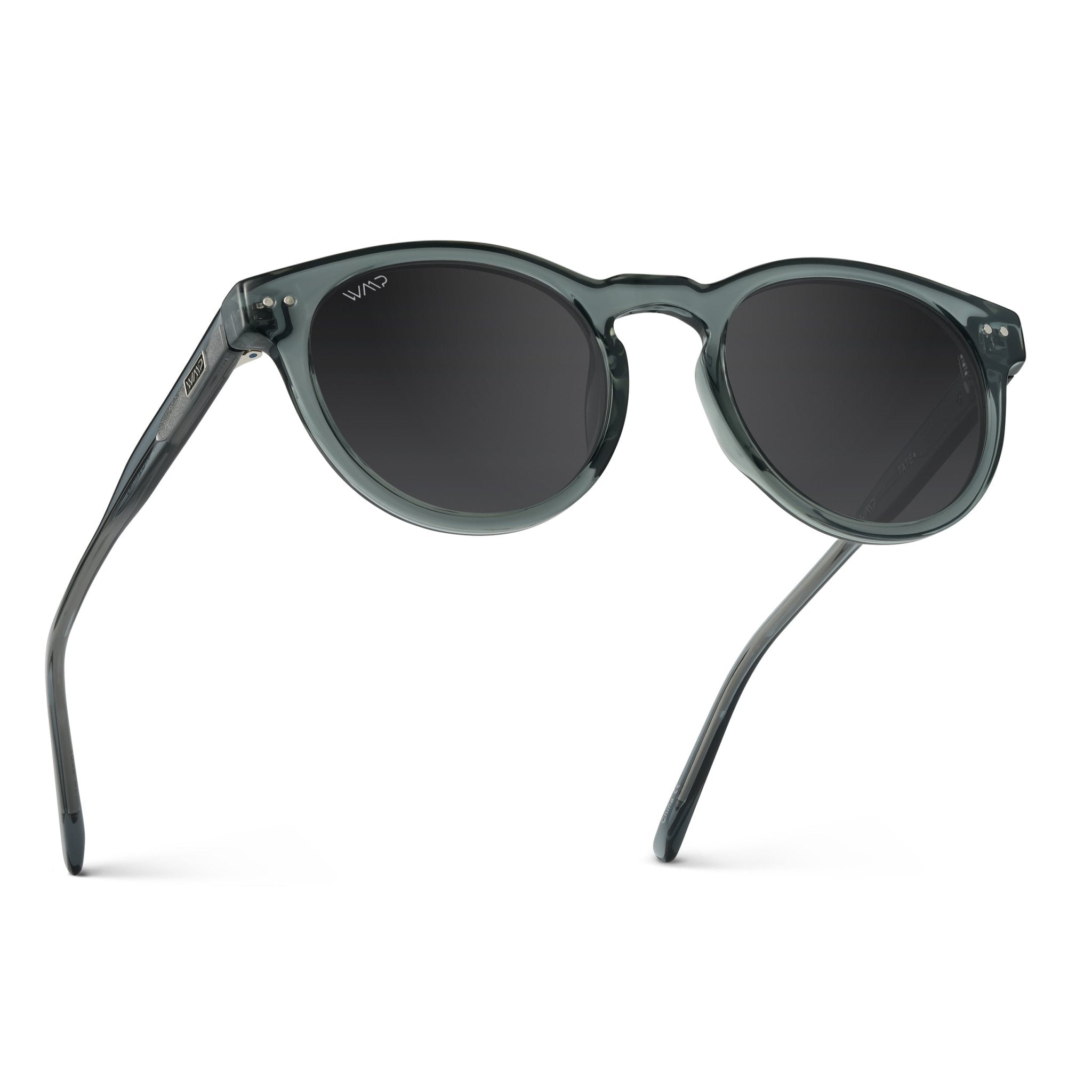 TATE Retro Round Unisex Sunglasses in Crystal Blue by WMP Eyewear