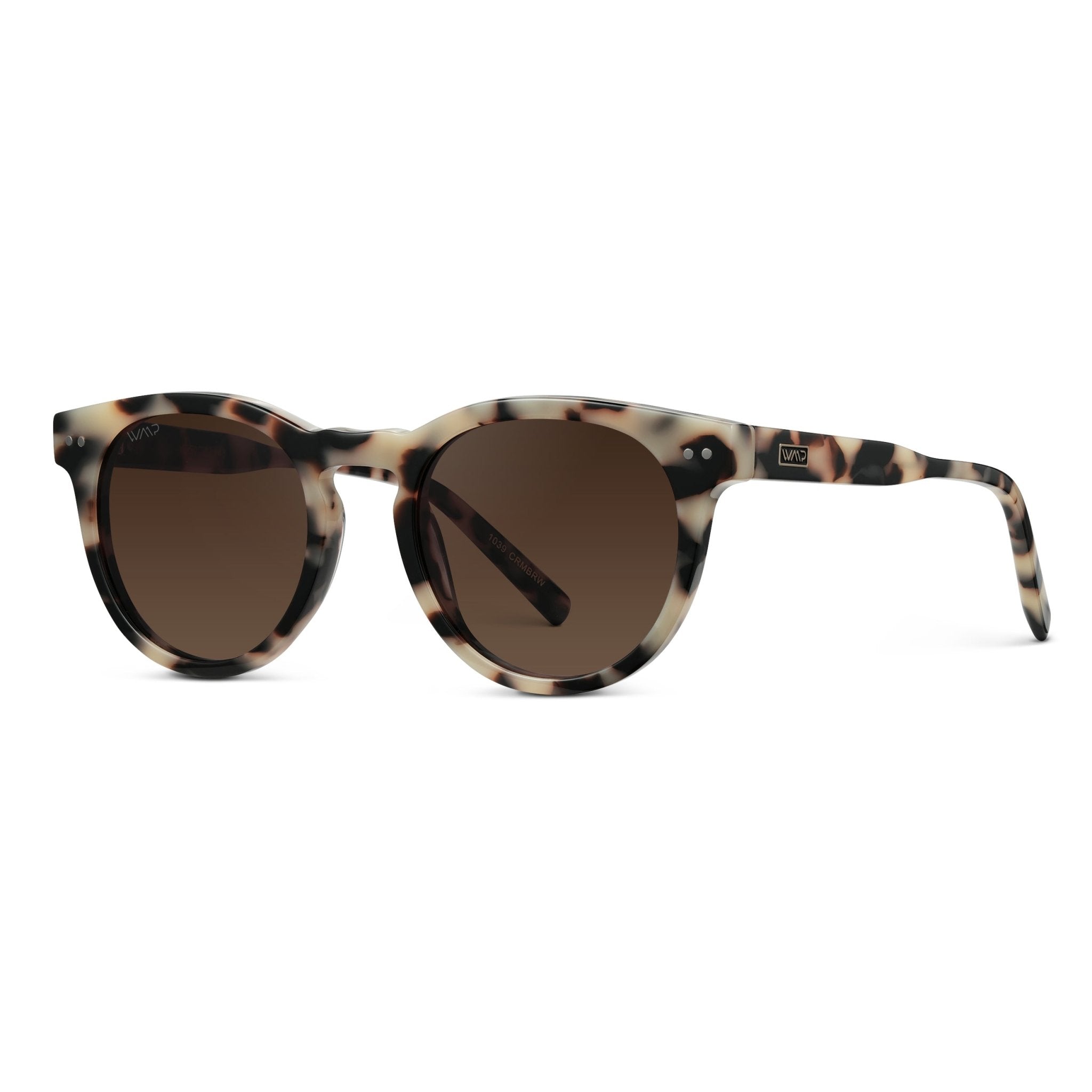 TATE Retro Round Unisex Sunglasses in Beige Tortoise by WMP Eyewear
