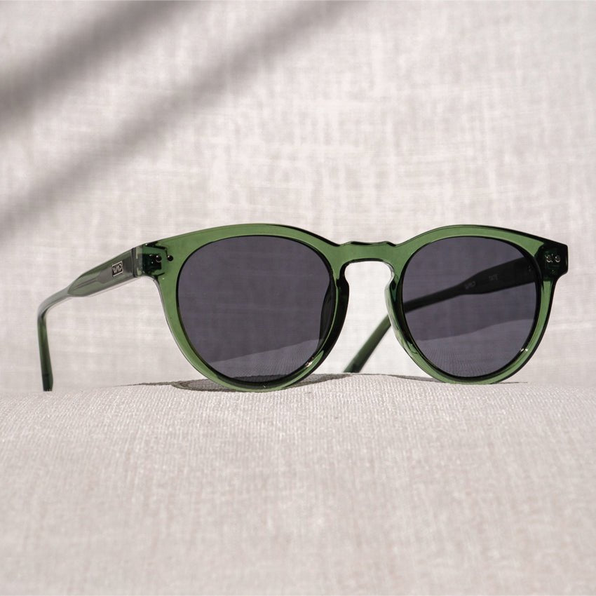 TATE Retro Round Unisex Sunglasses in Emerald Green by WMP Eyewear
