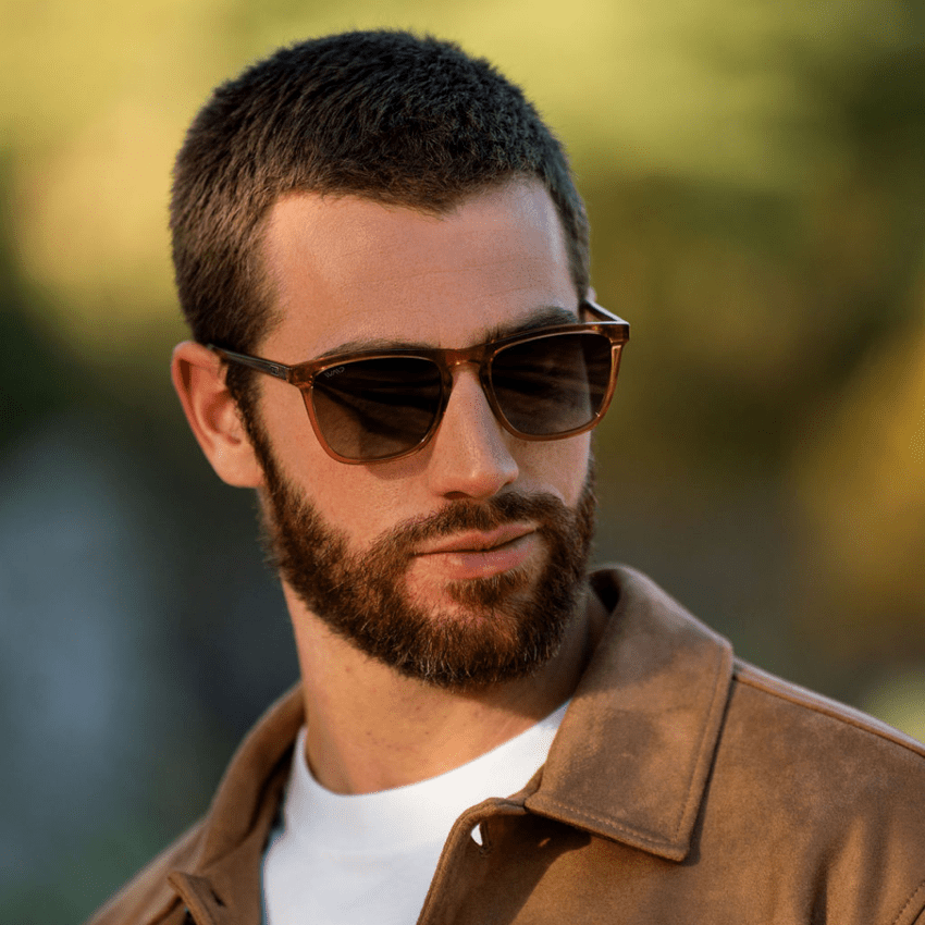 WESLEY Polarized Men's Sunglasses in Crystal Brown by WMP Eyewear