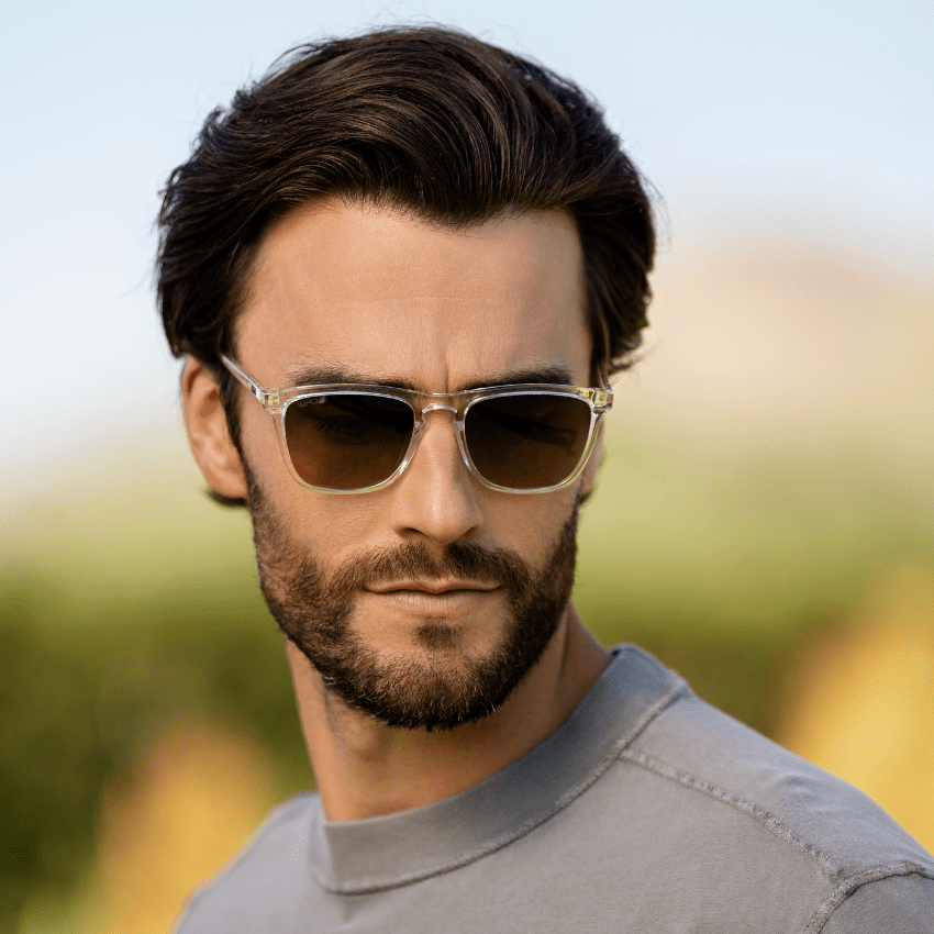 WESLEY Polarized Men's Sunglasses in Clear Gloss by WMP Eyewear