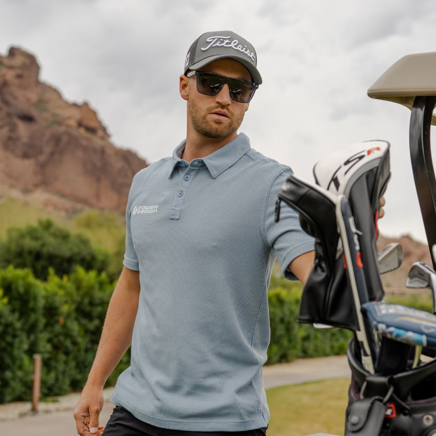 ACE Square Men's Golf Sunglasses in Indigo Blue Grain by WMP Eyewear