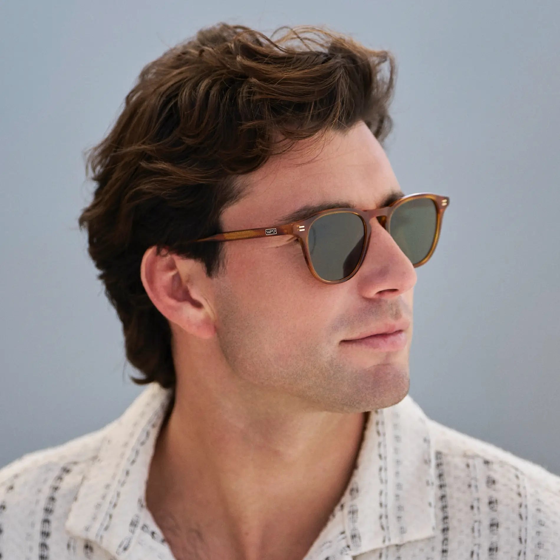 CAMERON Men's Round Polarised Sunglasses l Honey Tortoise - WMP Eyewear