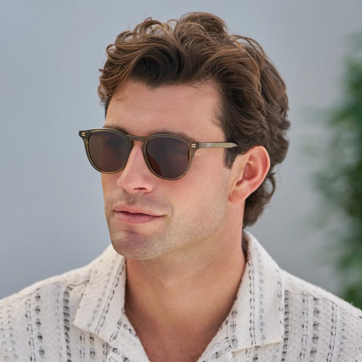 CAMERON Men's Round Polarised Sunglasses l Khaki Green - WMP Eyewear