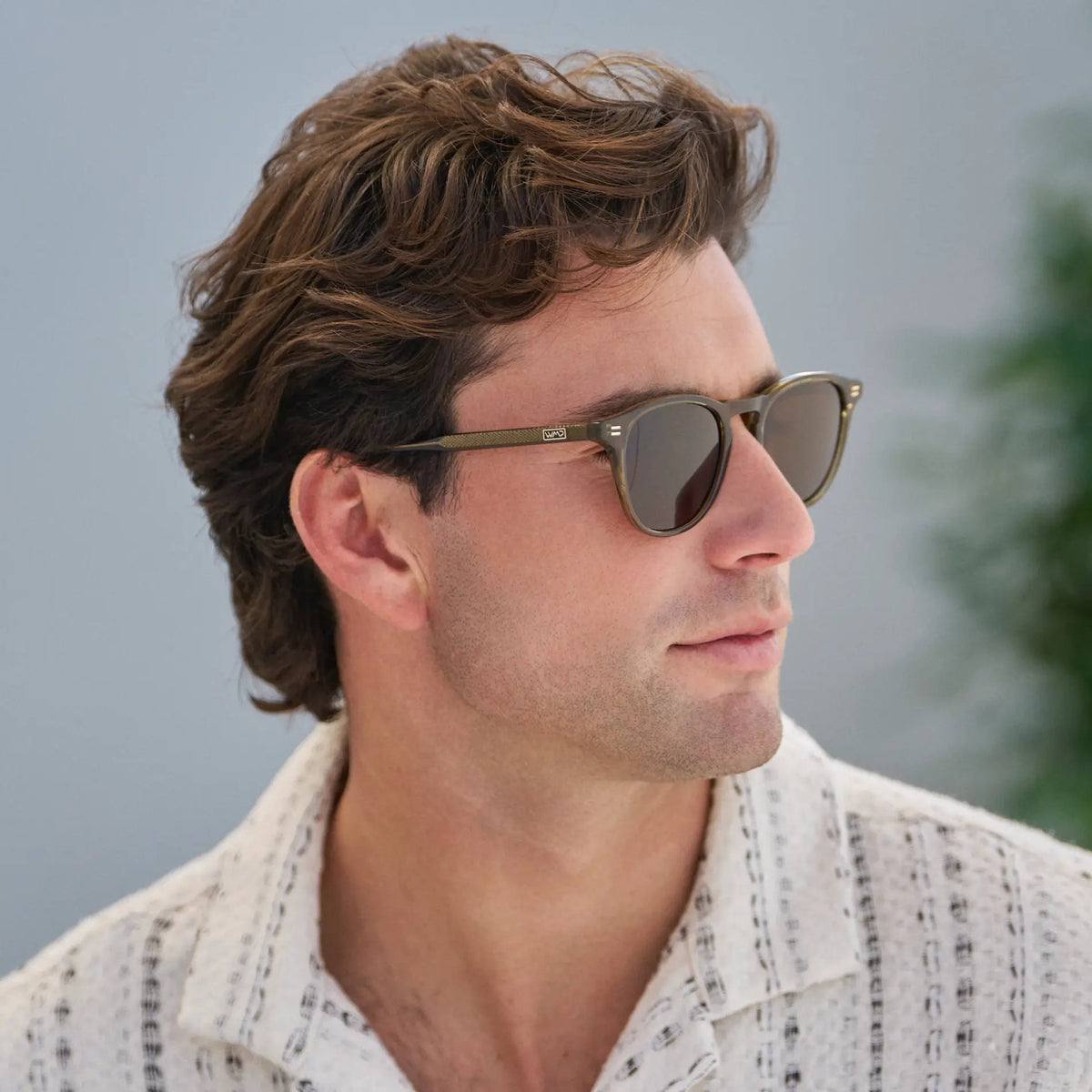 CAMERON Men's Round Polarised Sunglasses l Khaki Green - WMP Eyewear