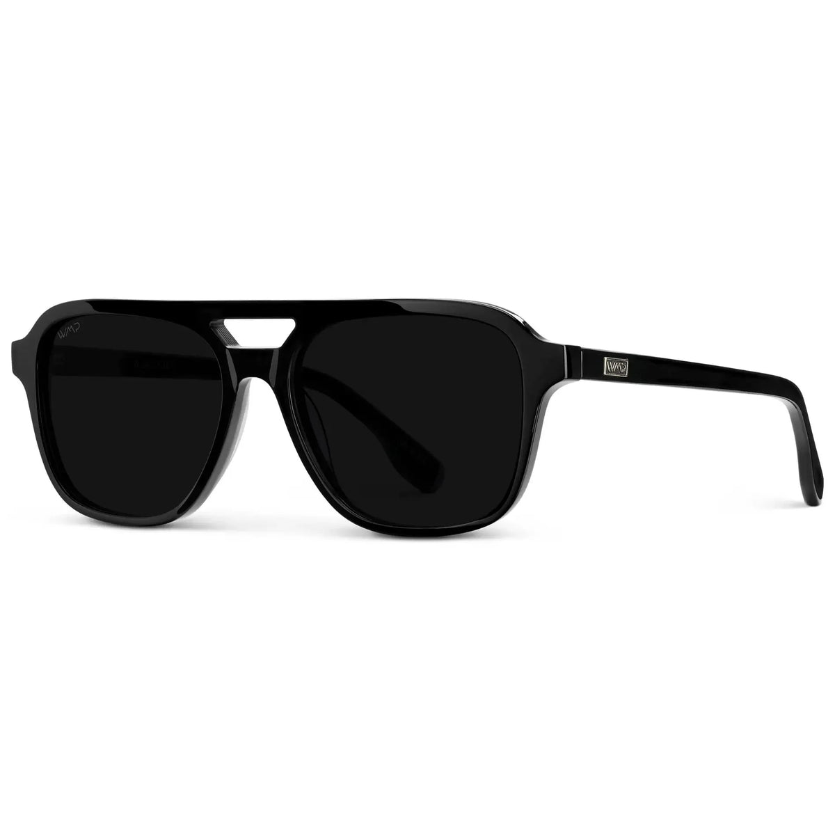 DEAN Polarised Oversized Aviator Sunglasses in Triple Black by WMP Eyewear