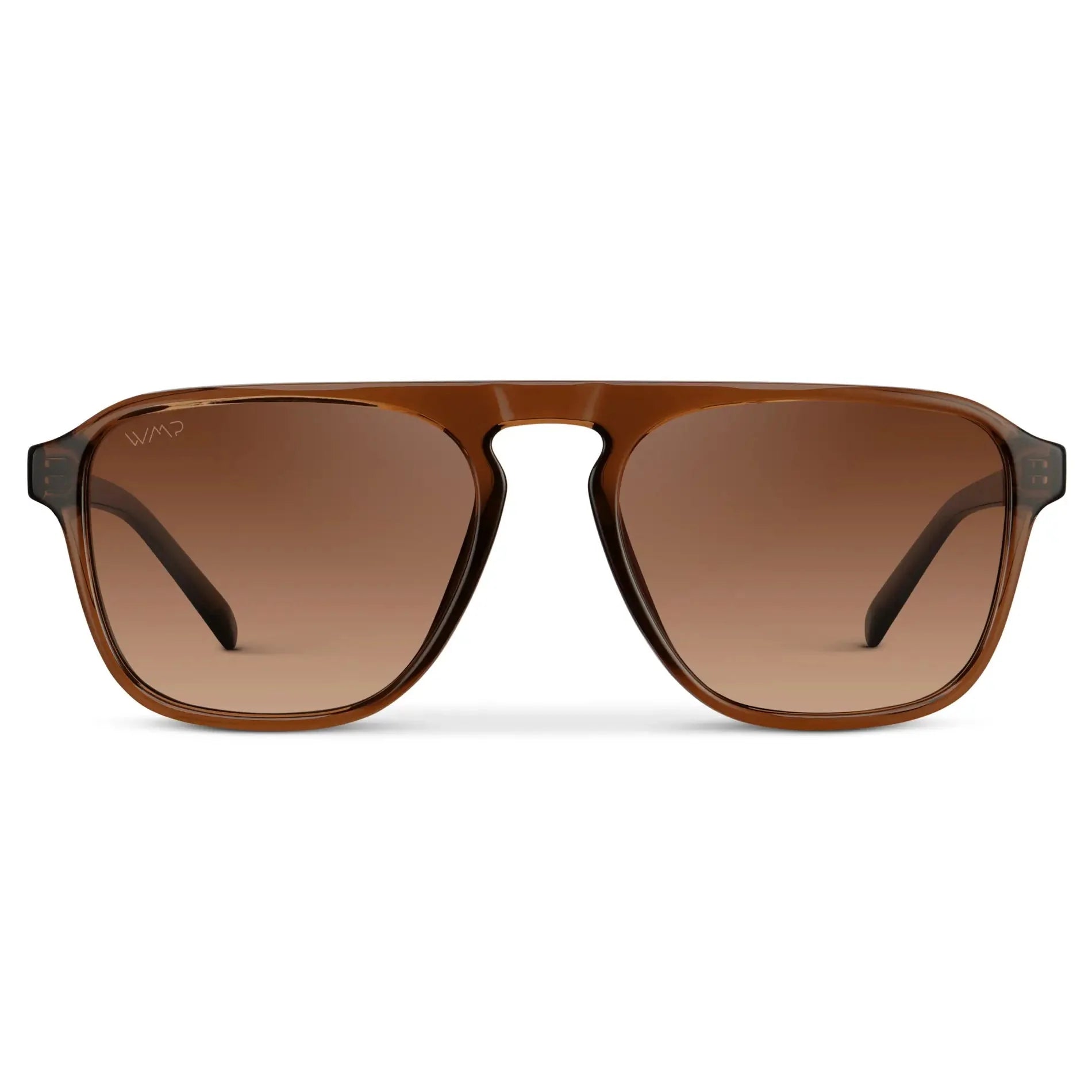 EMERSON Unisex Square Aviator Sunglasses in Terracotta Brown WMP Eyewear