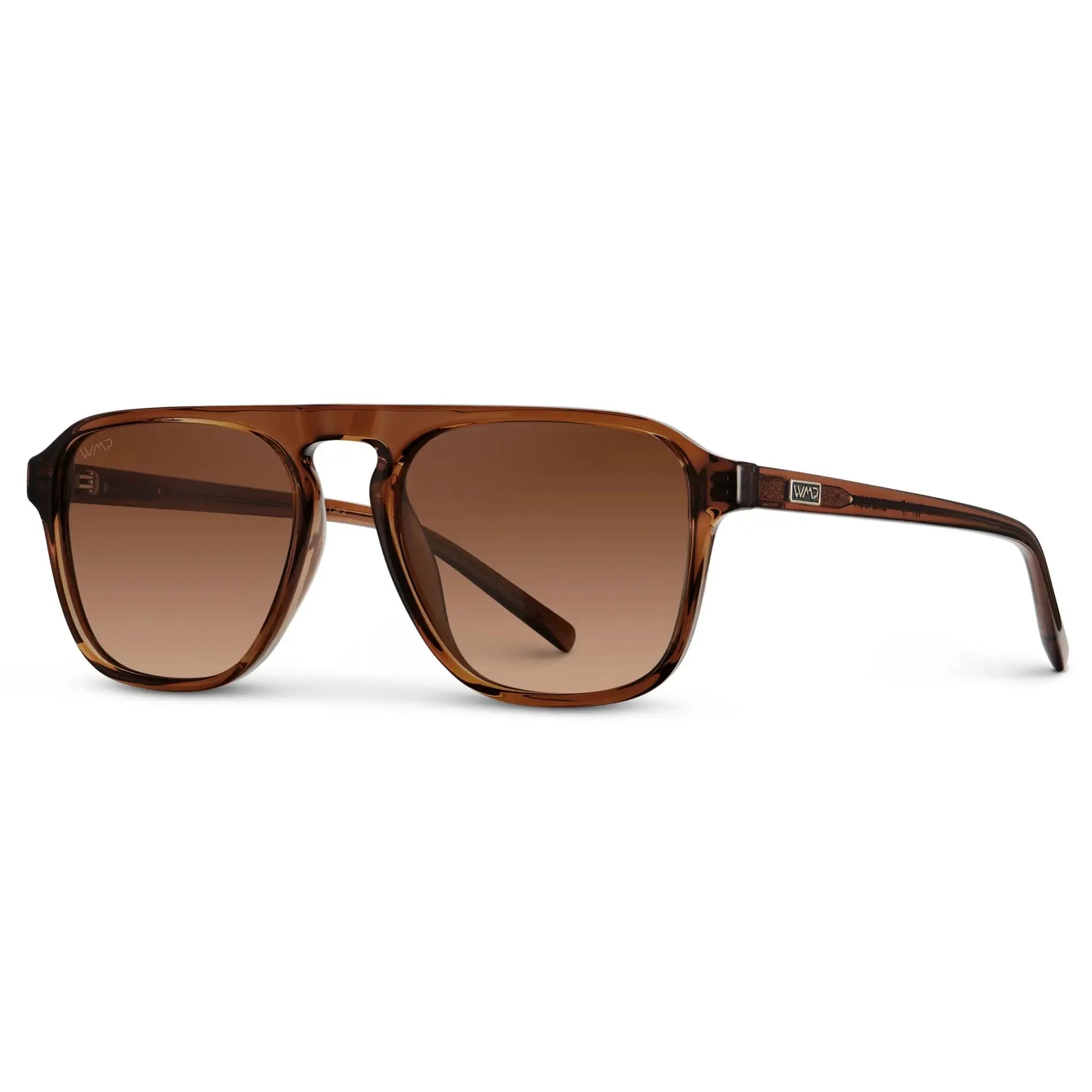 EMERSON Unisex Square Aviator Sunglasses in Terracotta Brown WMP Eyewear