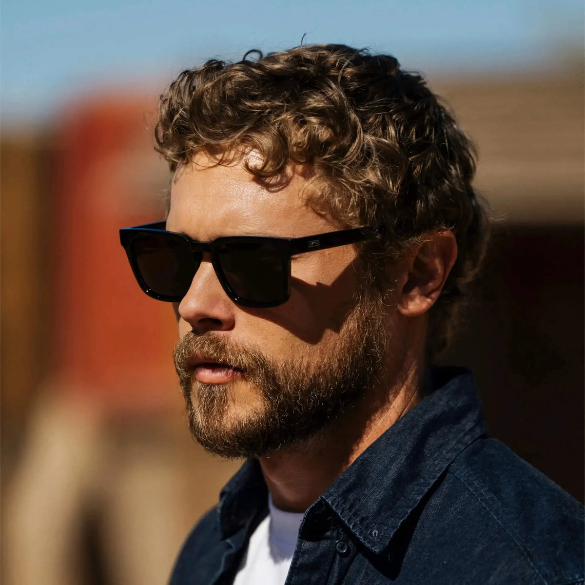 MAVERICK Men's Square Sunglasses in Triple Black by WMP Eyewear
