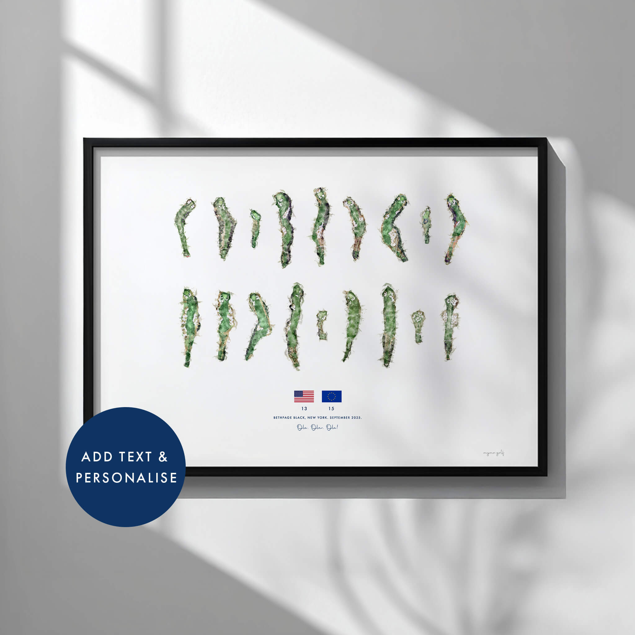 Bethpage Black, Ryder Cup 2025 Gift – Custom Art Print Celebrating Europe’s Victory