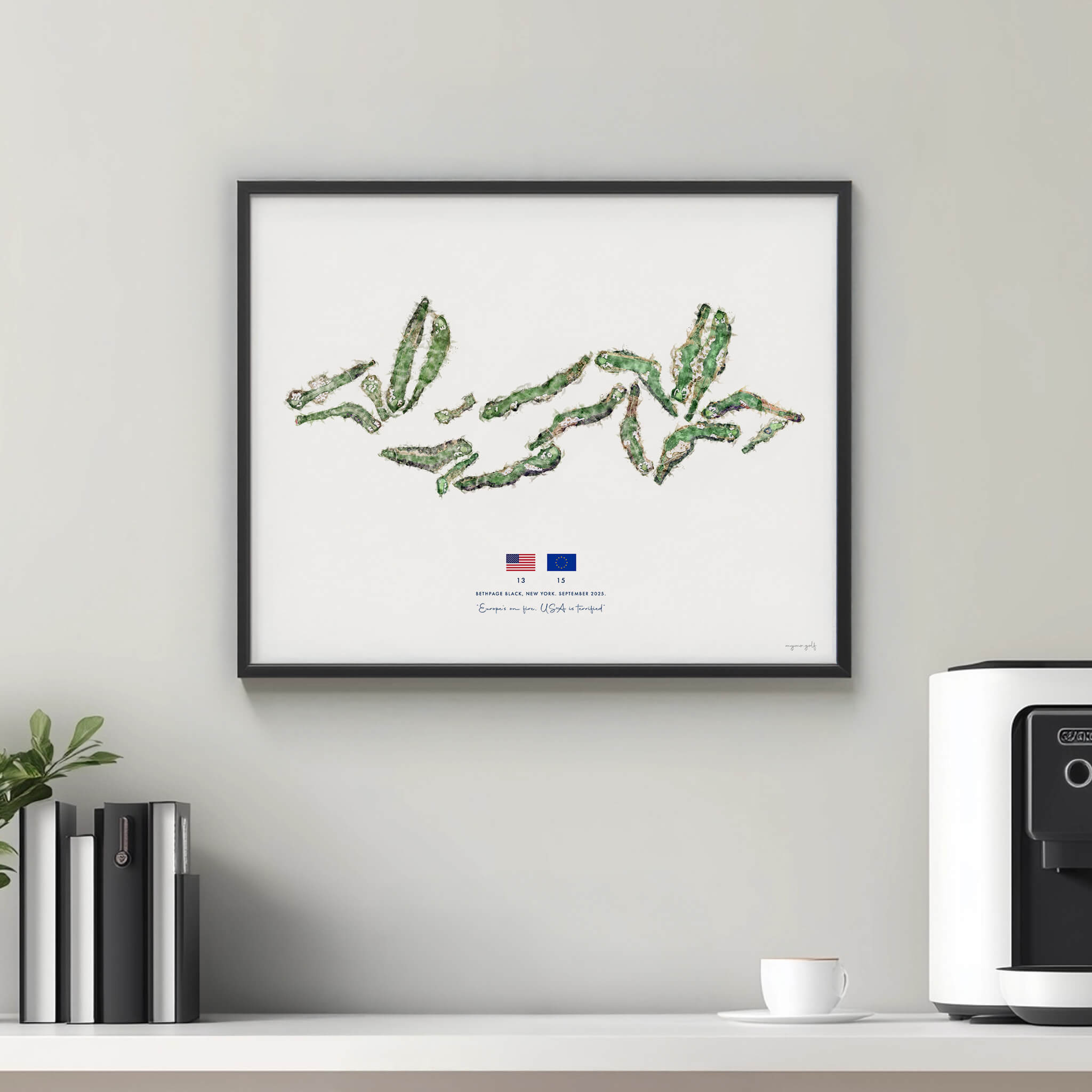 Bethpage Black, Ryder Cup 2025 Gift – Custom Art Print Celebrating Europe’s Victory