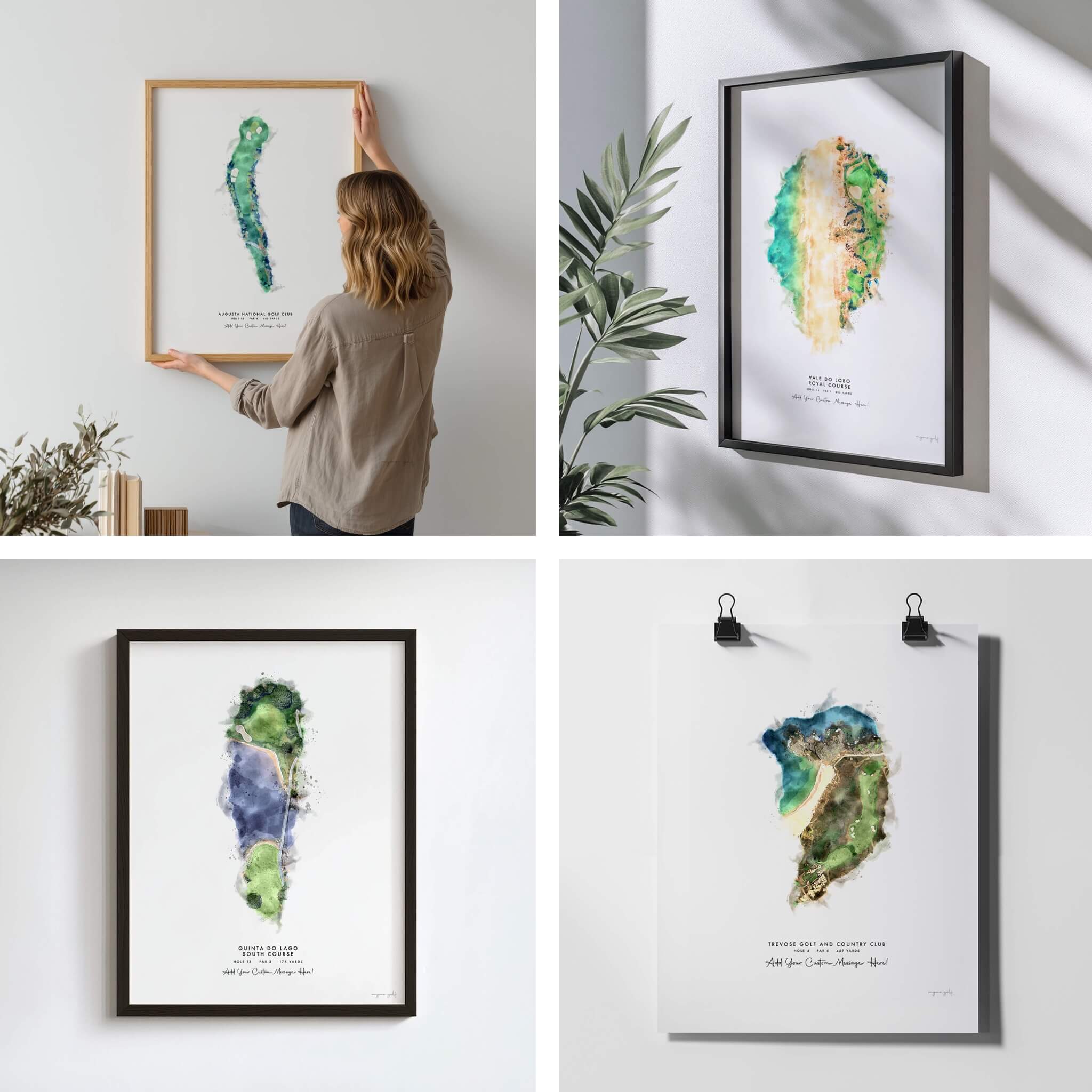 Custom Golf Artwork – Personalised Print of Any Golf Course and Hole