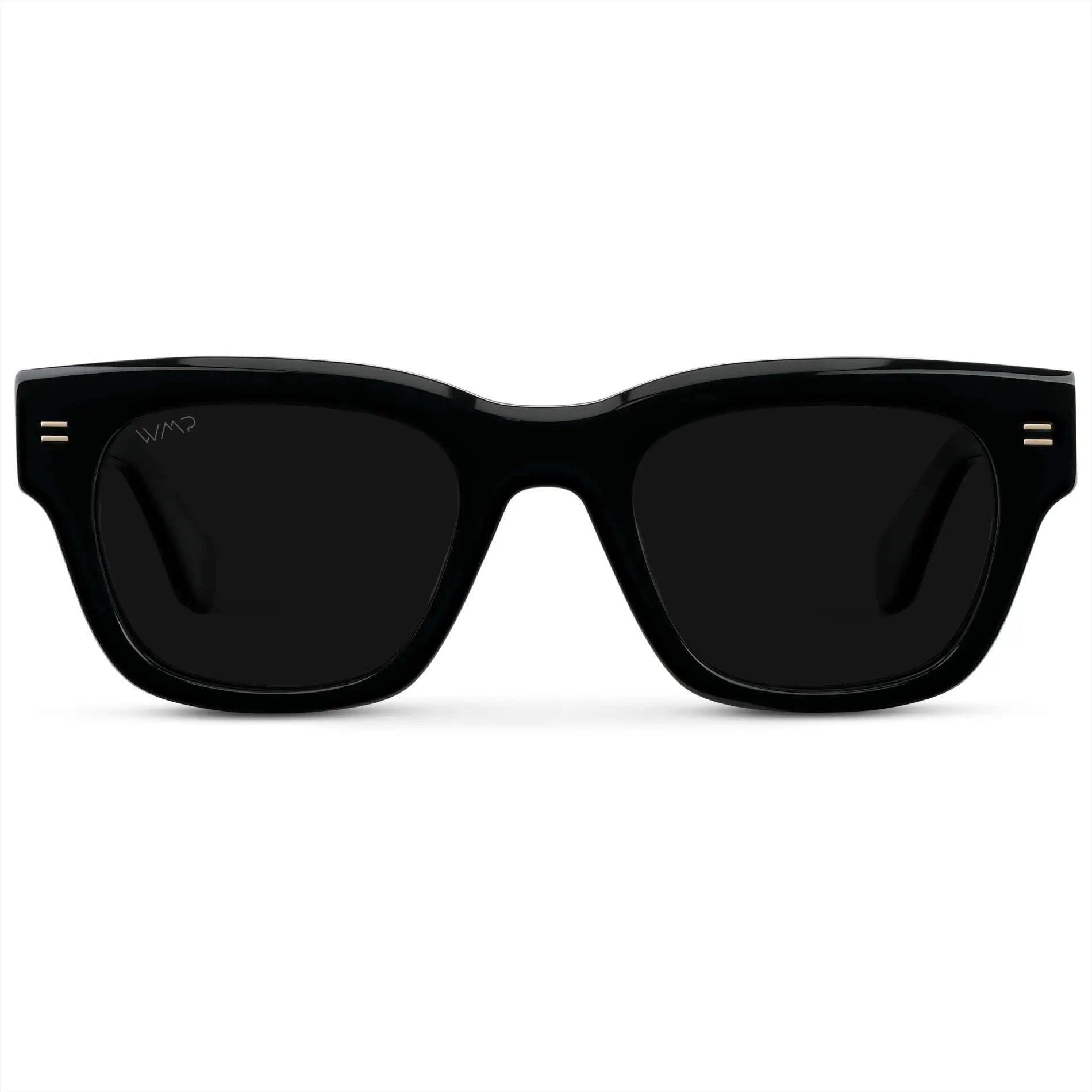 WMP Eyewear Clint Rectangular Polarised Sunglasses - Triple Black