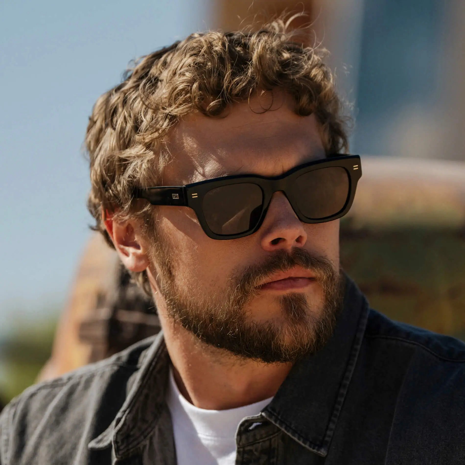 WMP Eyewear Clint Rectangular Polarised Sunglasses - Triple Black
