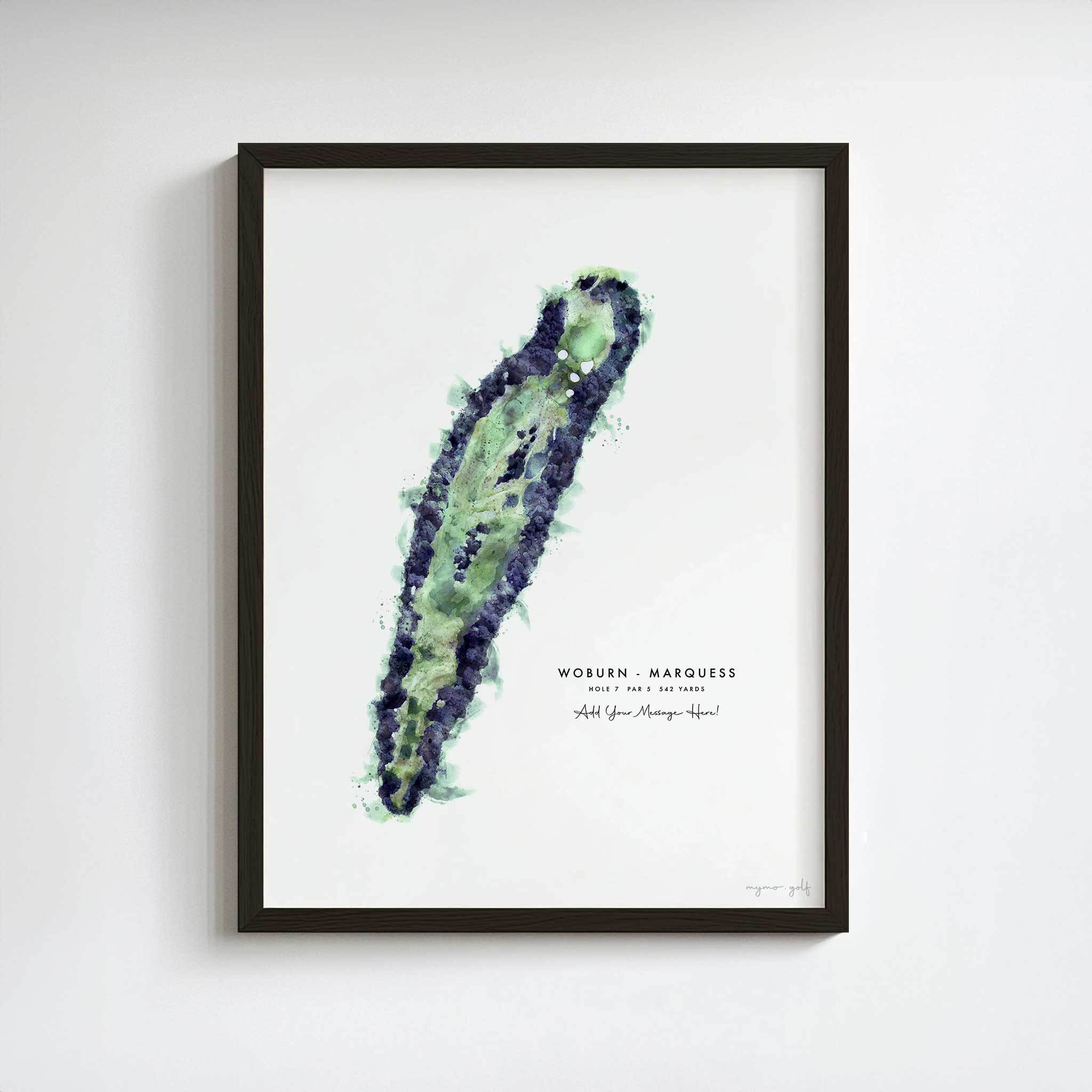 Woburn Golf Club – Personalised Print of Hole 7, Marquess Course