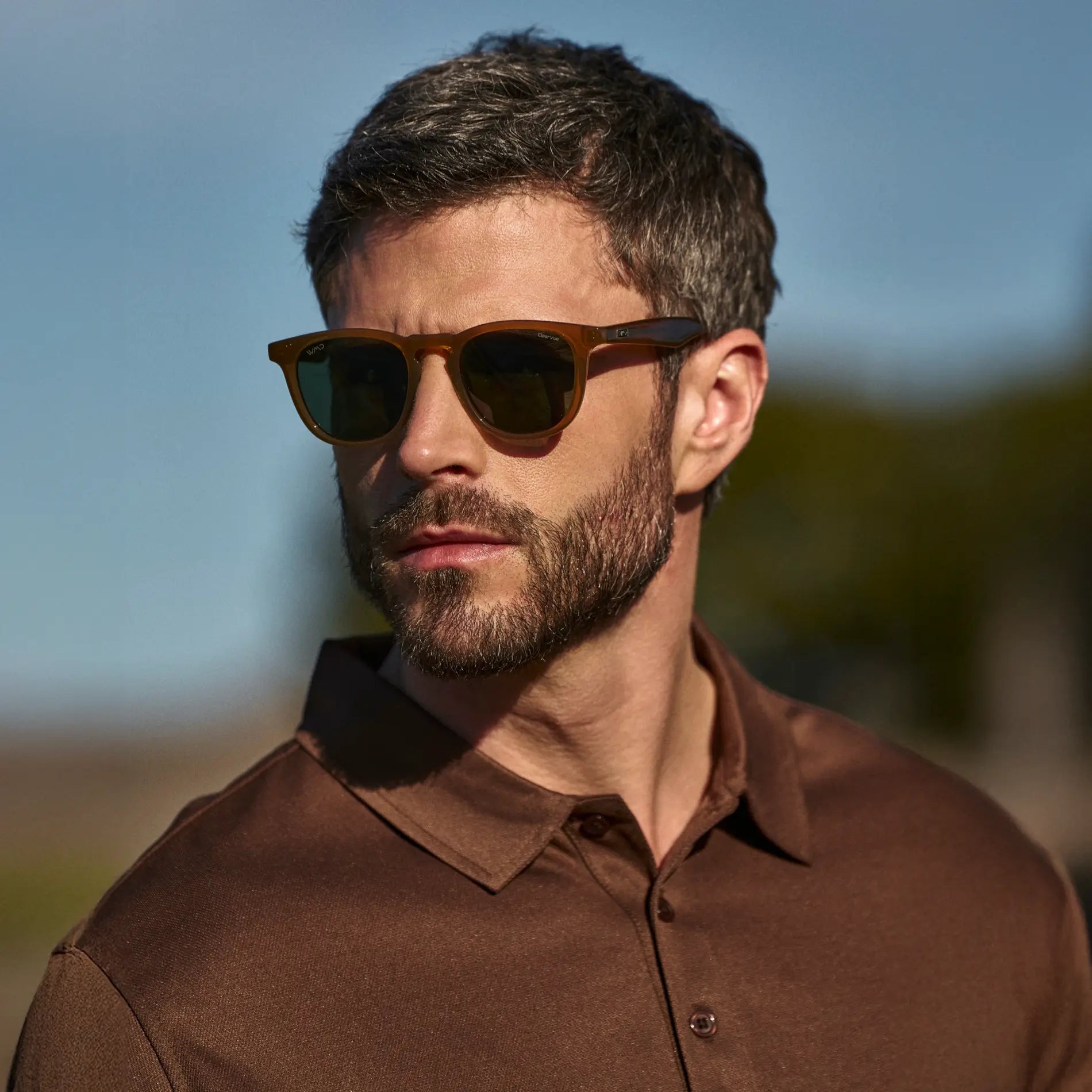 WYNDHAM Men's Golf Sunglasses Dune Brown by WMP Eyewear