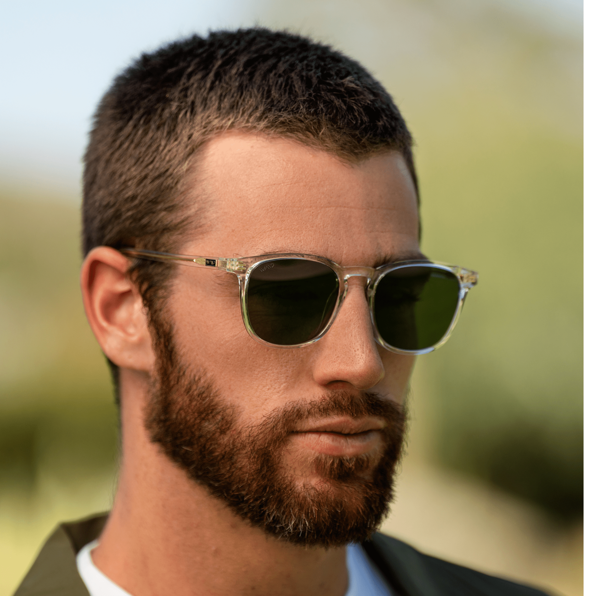 NICK Polarized Men's l Women's Sunglasses in Glossy Clear by WMP Eyewear