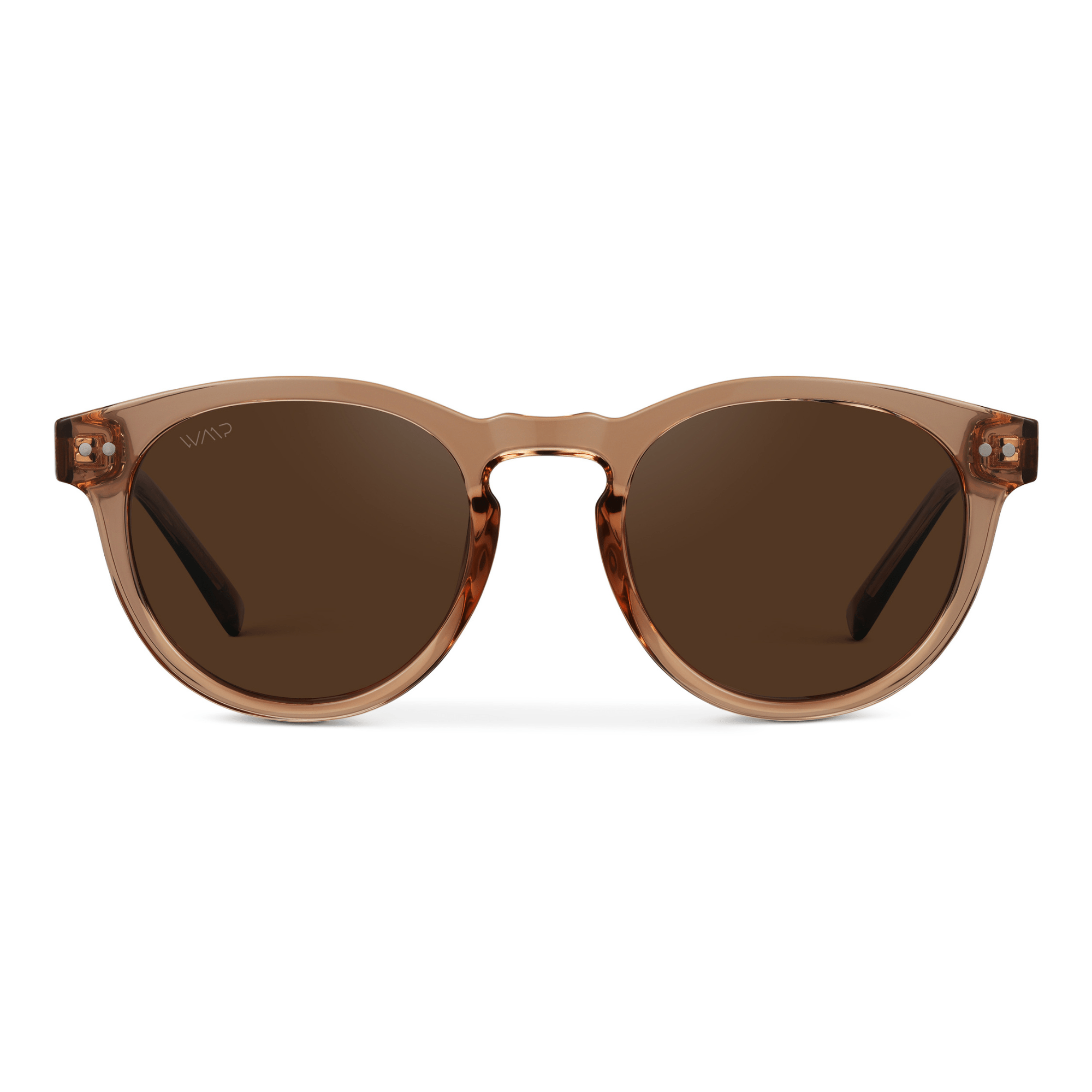TATE Retro Round Unisex Sunglasses in Light Crystal Brown by WMP Eyewear