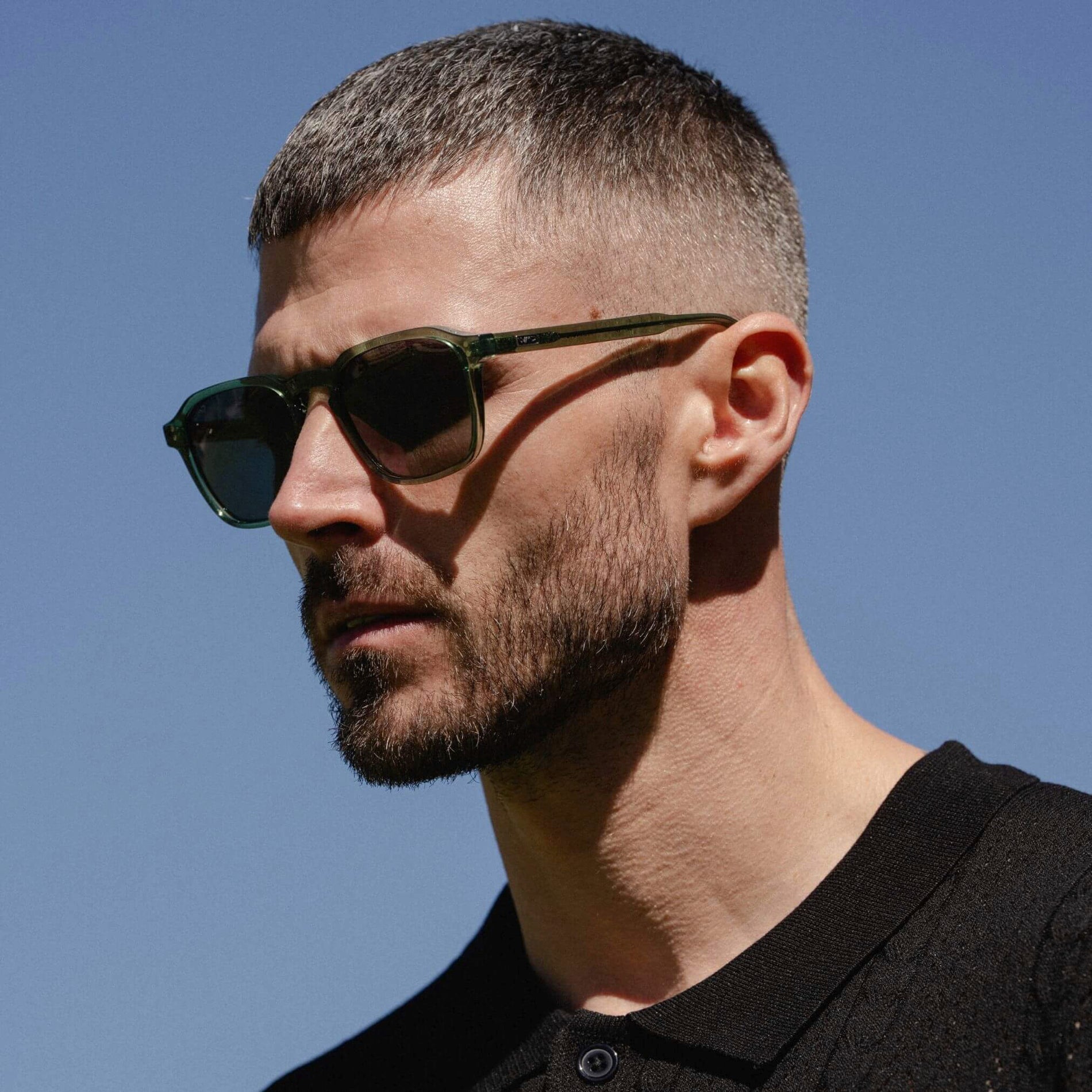 FRANCIS Men's Square Modern Retro Sunglasses in Emerald Green by WMP Eyewear
