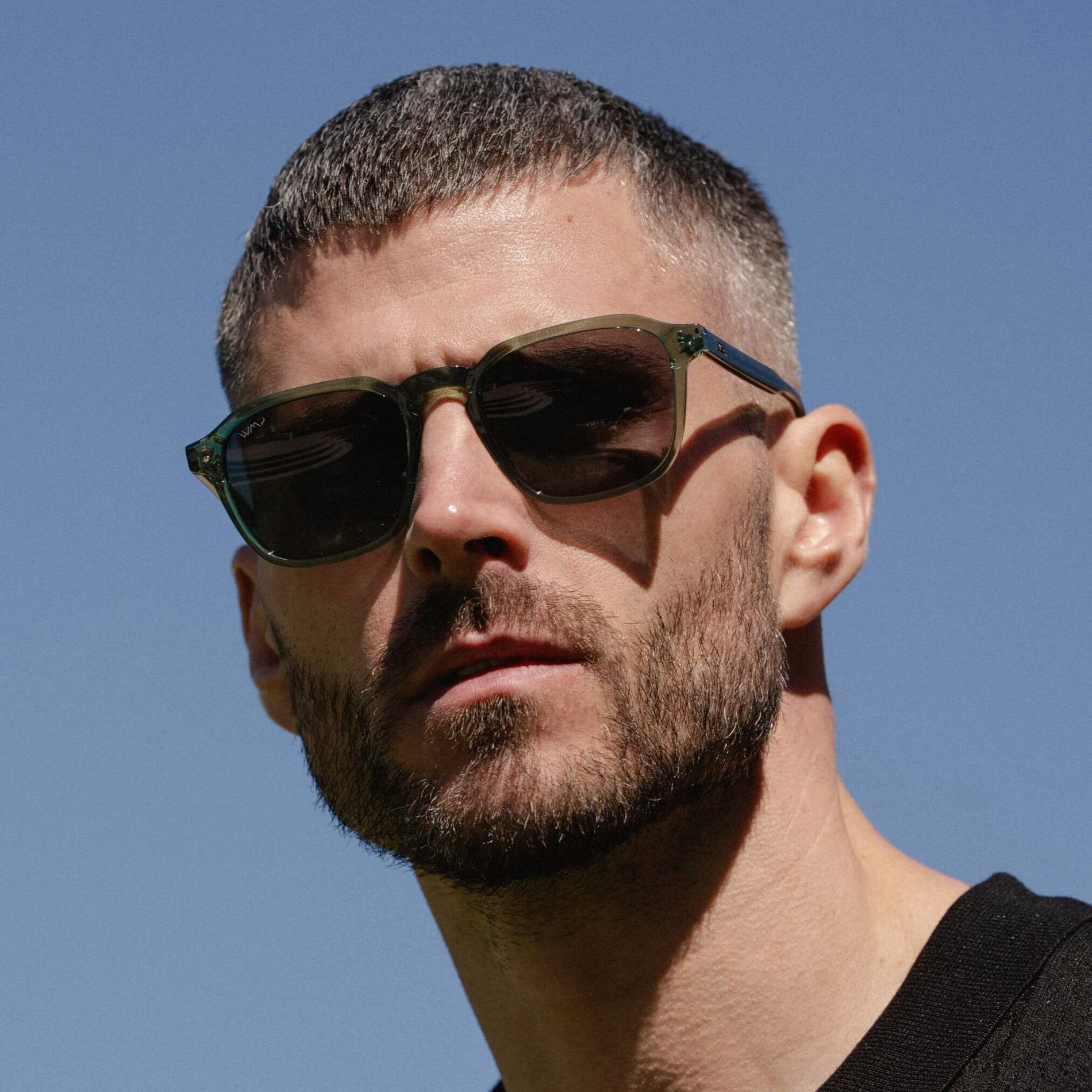 FRANCIS Men's Square Modern Retro Sunglasses in Emerald Green by WMP Eyewear