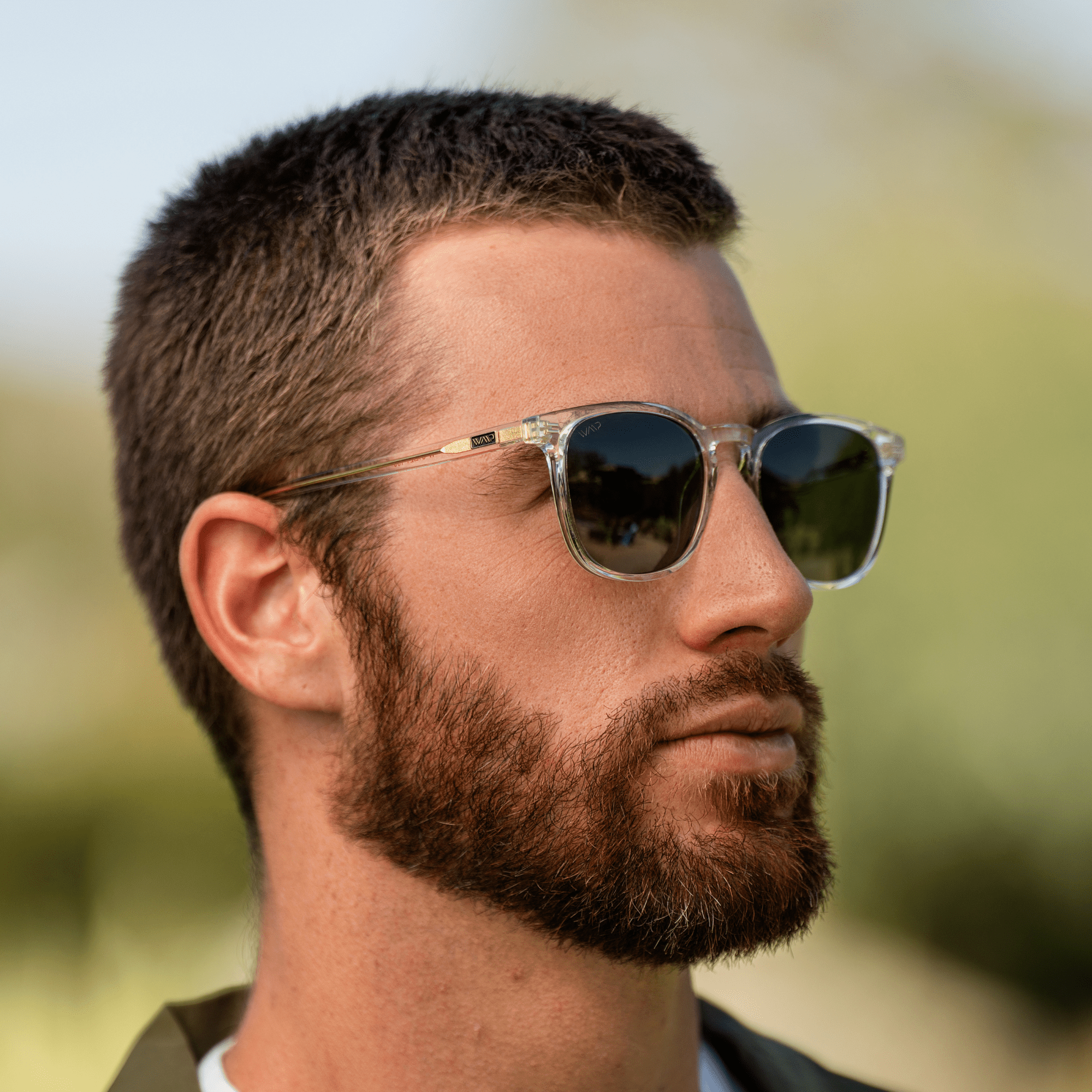 NICK Polarized Men's l Women's Sunglasses in Glossy Clear by WMP Eyewear